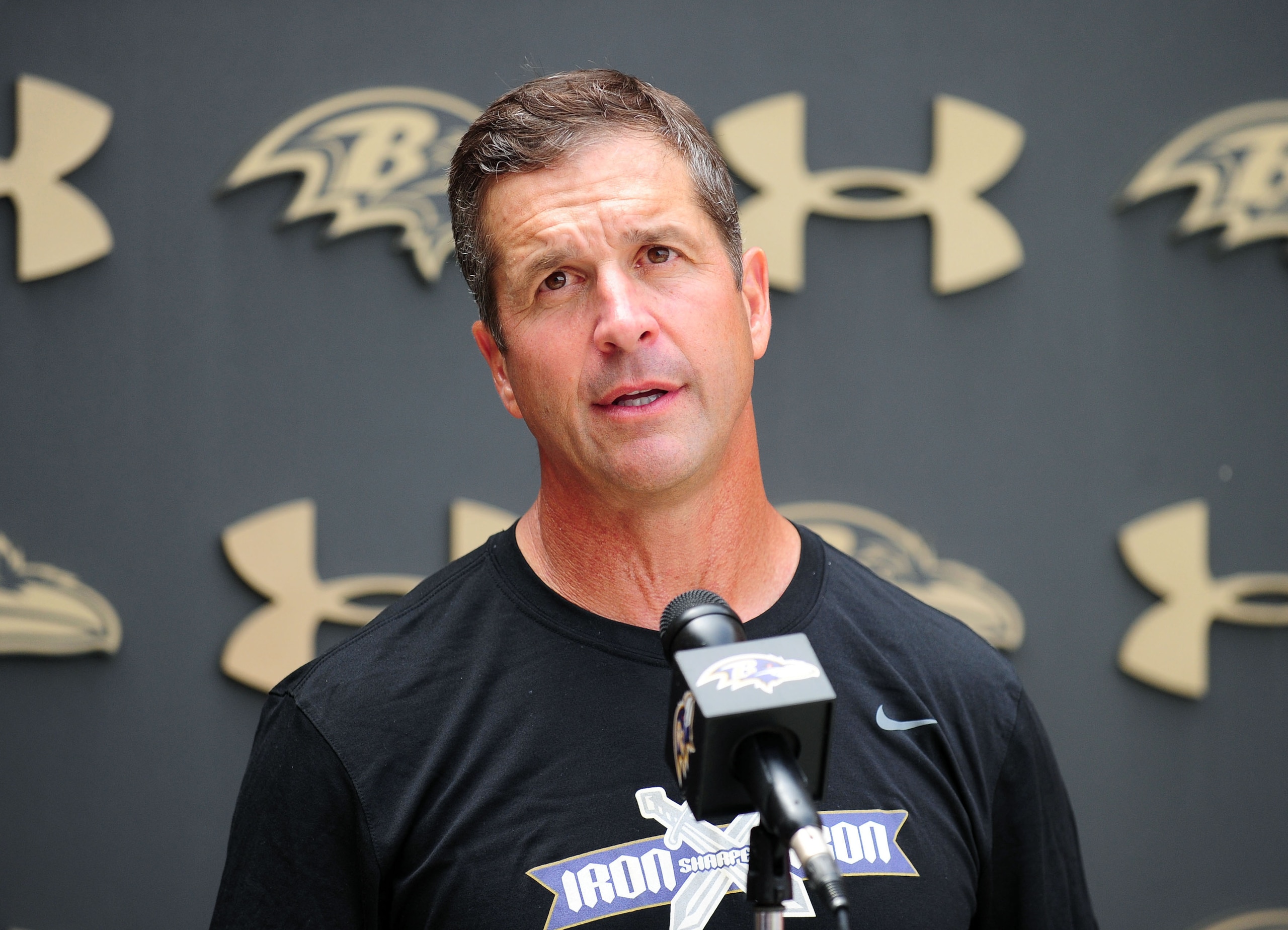 John Harbaugh isn't panicking.