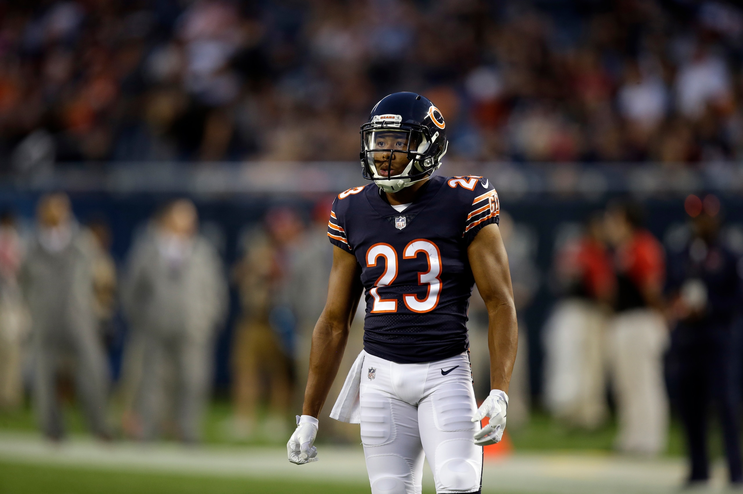 Chicago Bears cornerback Kyle Fuller (23) during the first half of an NFL preseason football game against the Denver Broncos, Thursday, Aug. 10, 2017, in Chicago. (AP Photo/G-Jun Yam) Chicago Bears cornerback Kyle Fuller (23) during the first half of an NFL preseason football game against the Denver Broncos, Thursday, Aug. 10, 2017, in Chicago. (AP Photo/G-Jun Yam)