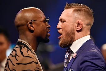 Floyd Mayweather (left) and Conor McGregor