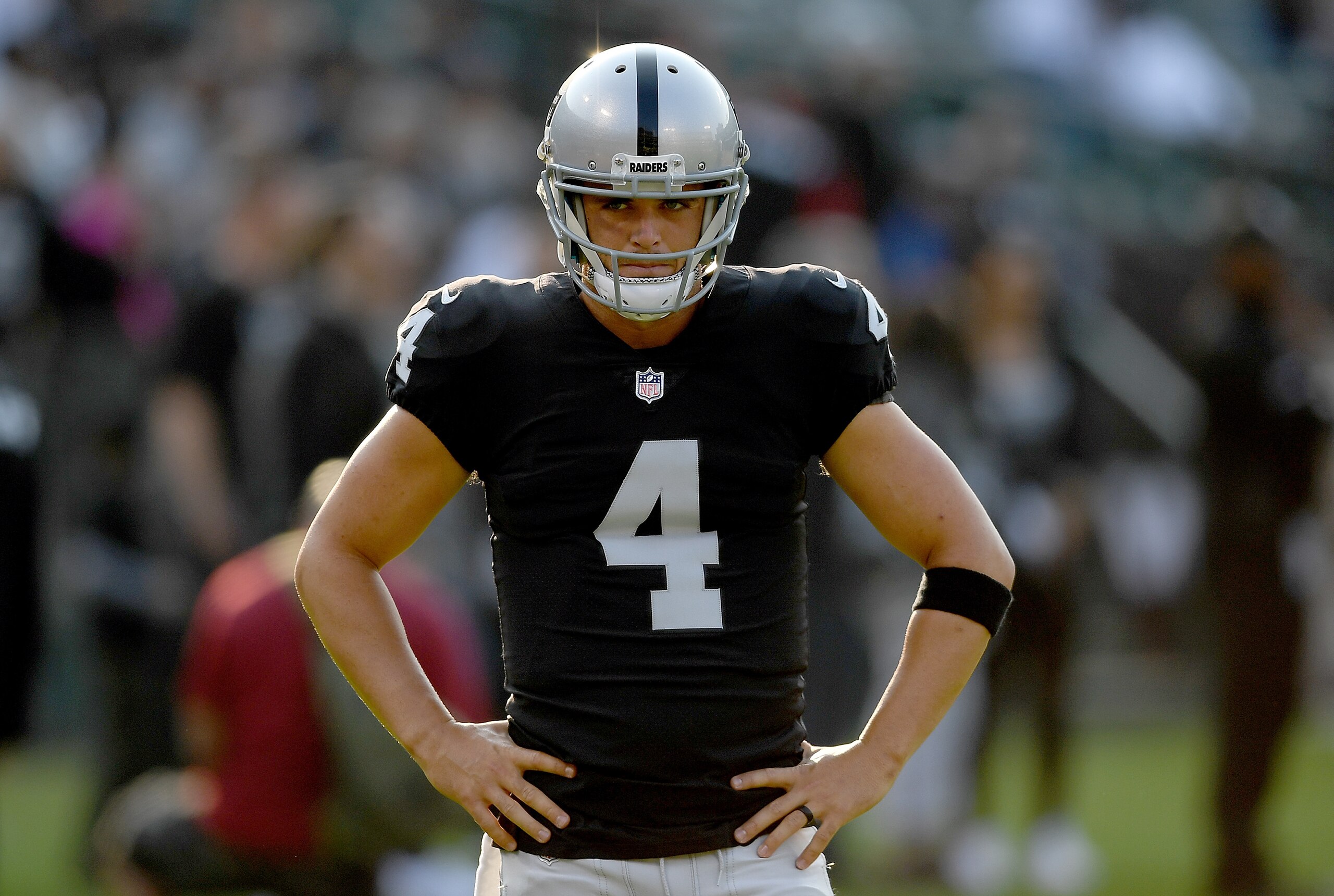 Derek Carr can't play defense, can he?