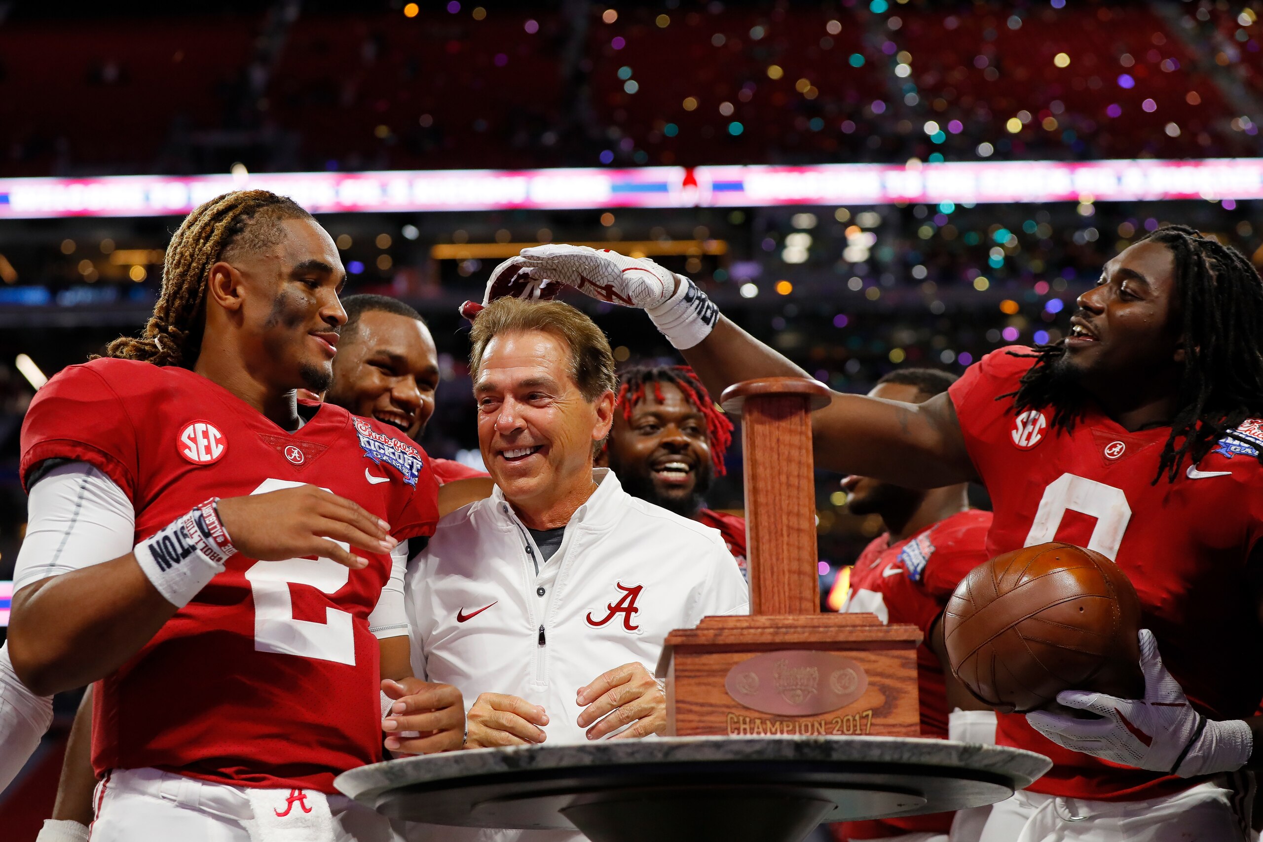 Alabama won the Chick-Fil-A Kickoff against Florida State. Alabama won the Chick-Fil-A Kickoff against Florida State.