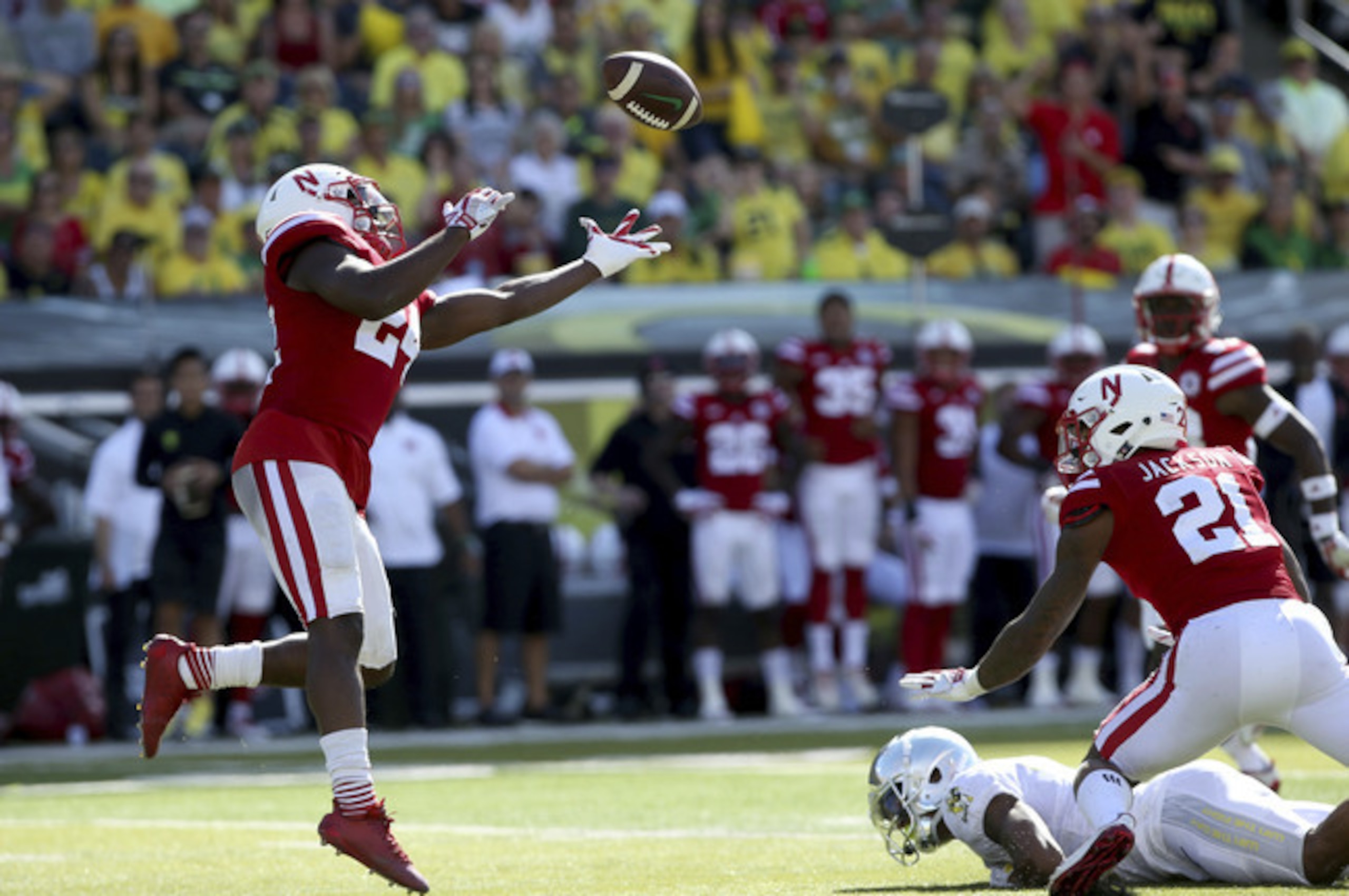 Aaron Williams played a role in forcing two turnovers for Nebraska.