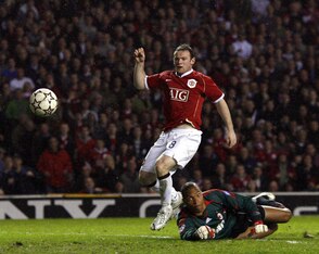 Rooney gives United a lead they could not defend in the away leg on an amazing European night at Old Trafford.