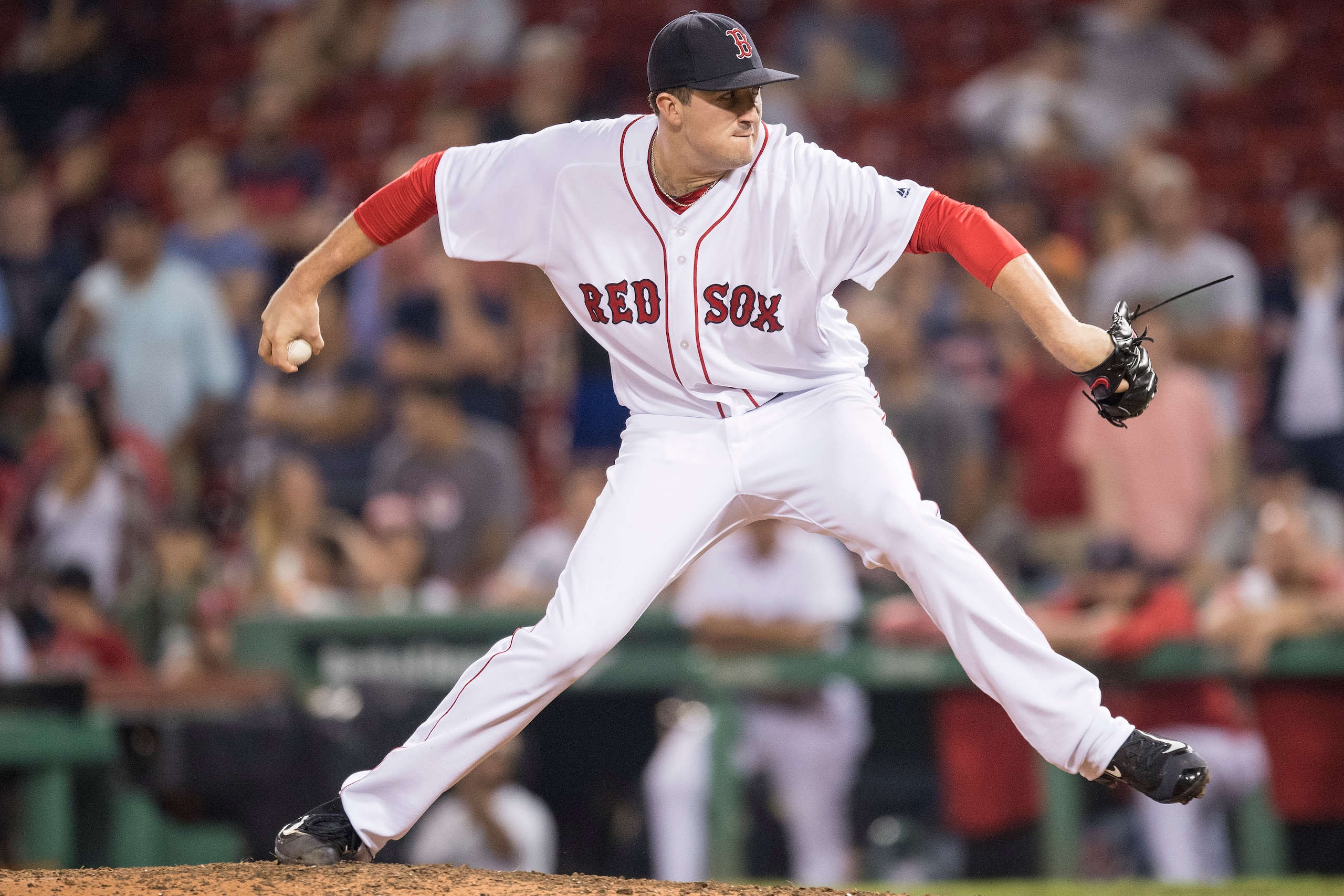 Carson Smith has rejoined Boston's bullpen after undergoing Tommy John surgery last year.