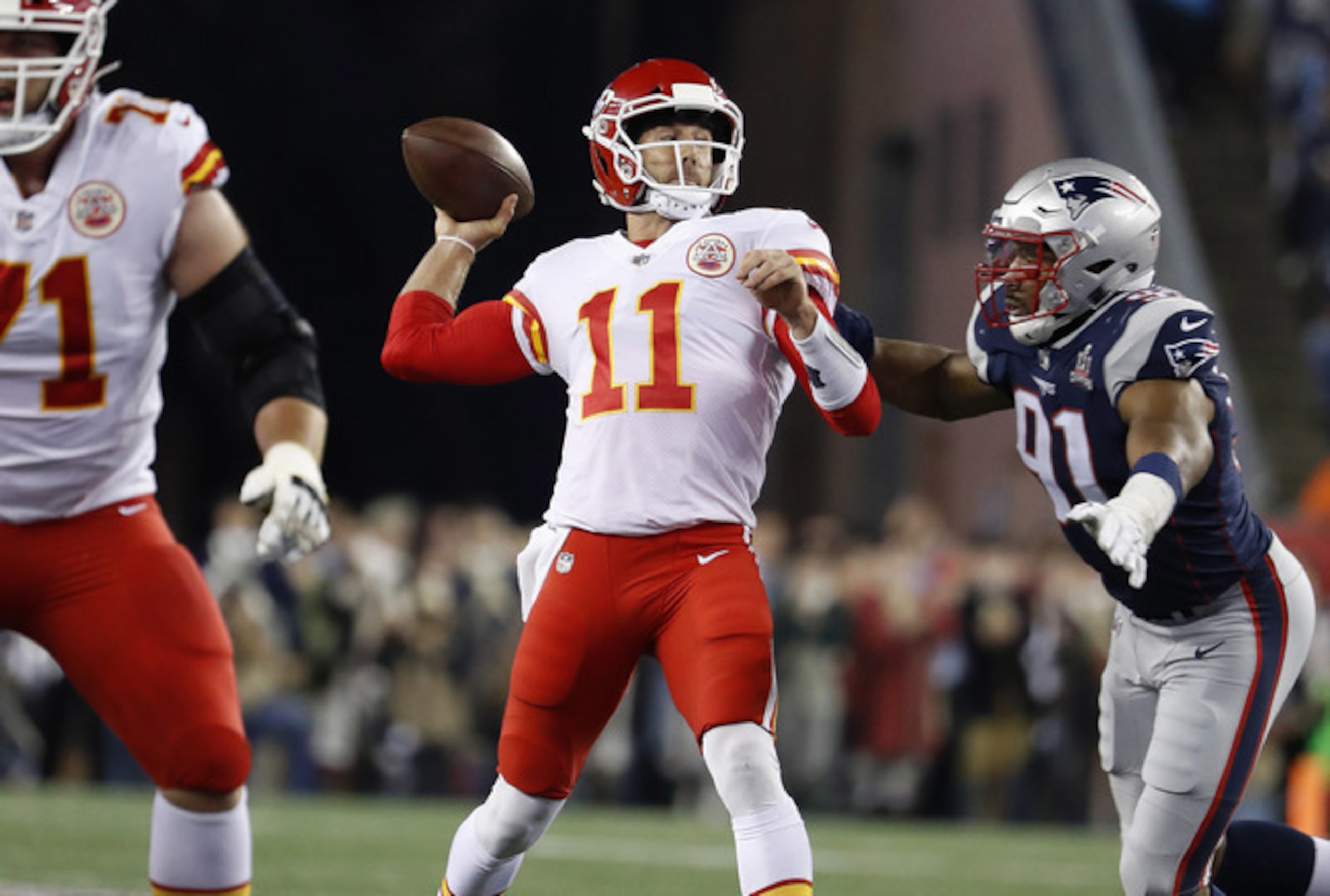 Alex Smith was on fire in Foxborough. Alex Smith was on fire in Foxborough.