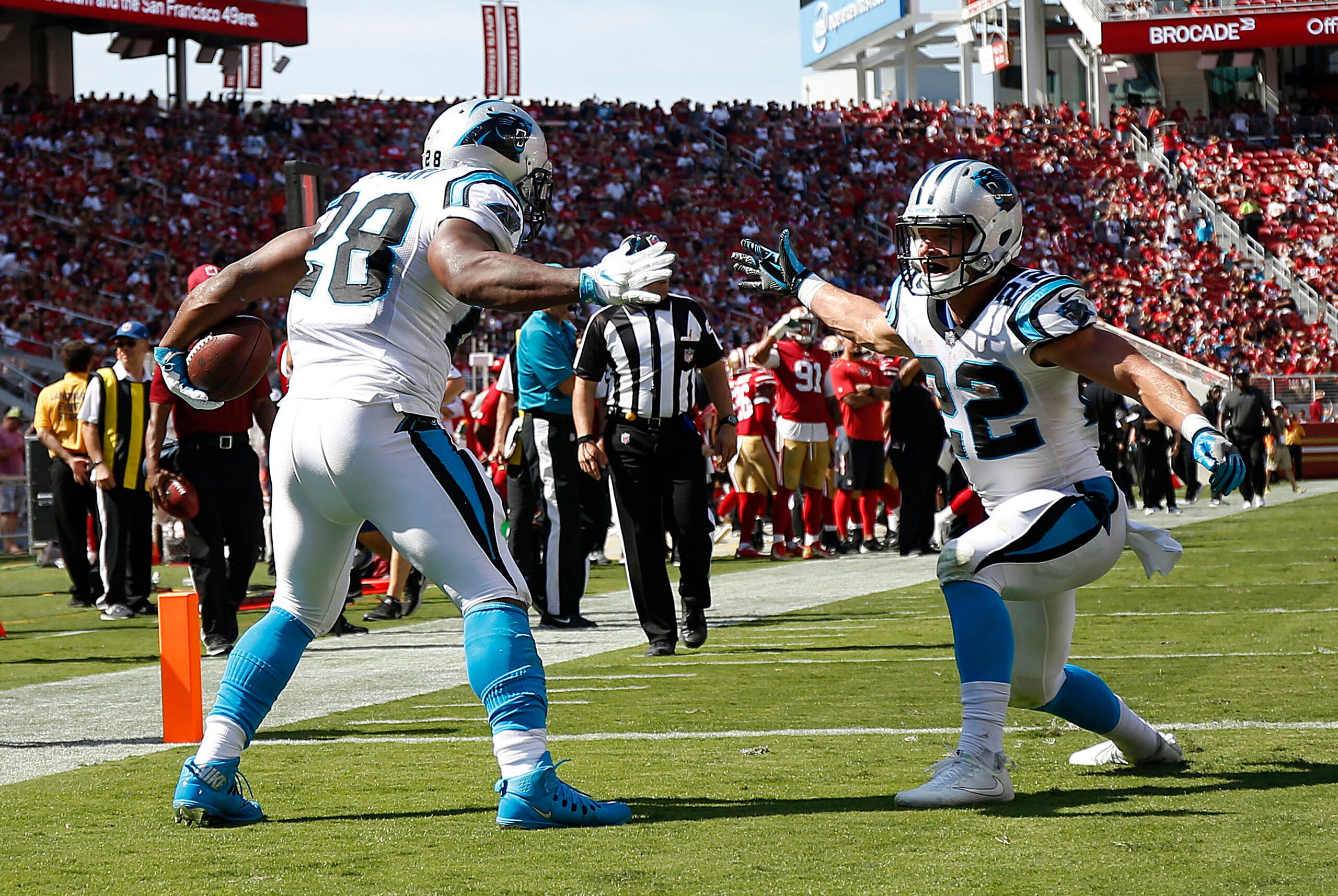 The Panthers used a healthy dose of Jonathan Stewart and Christian McCaffrey.