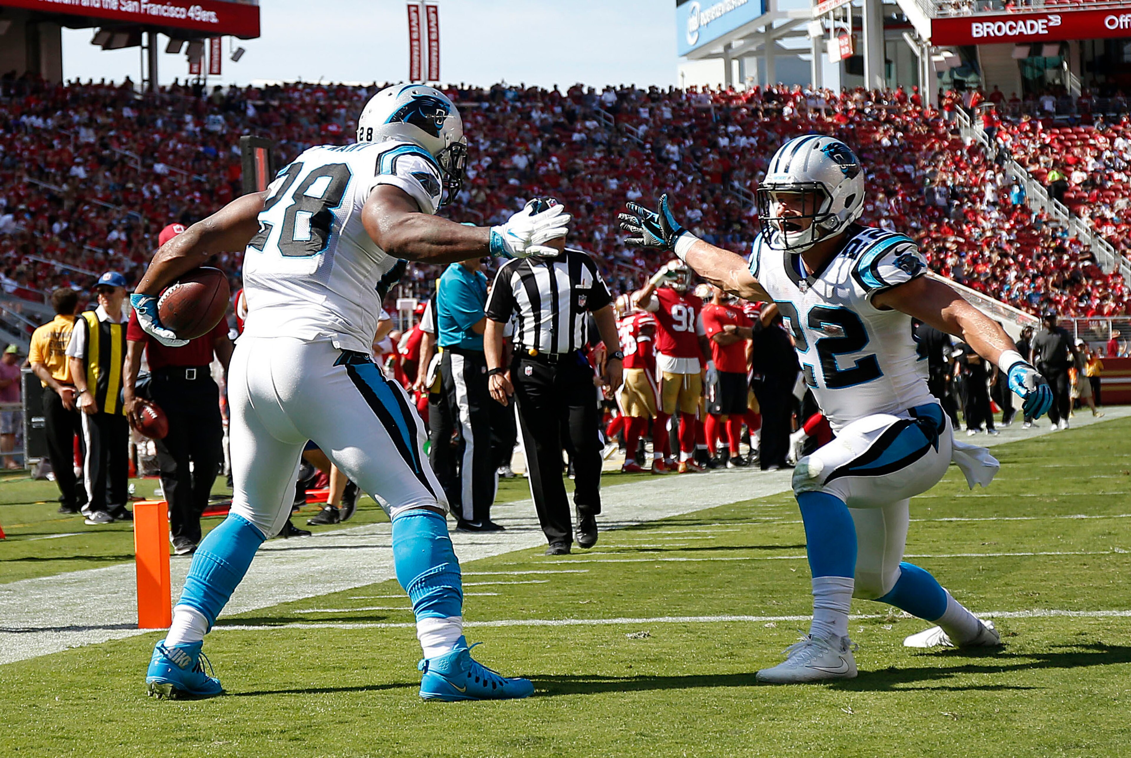 The Panthers used a healthy dose of Jonathan Stewart and Christian McCaffrey.