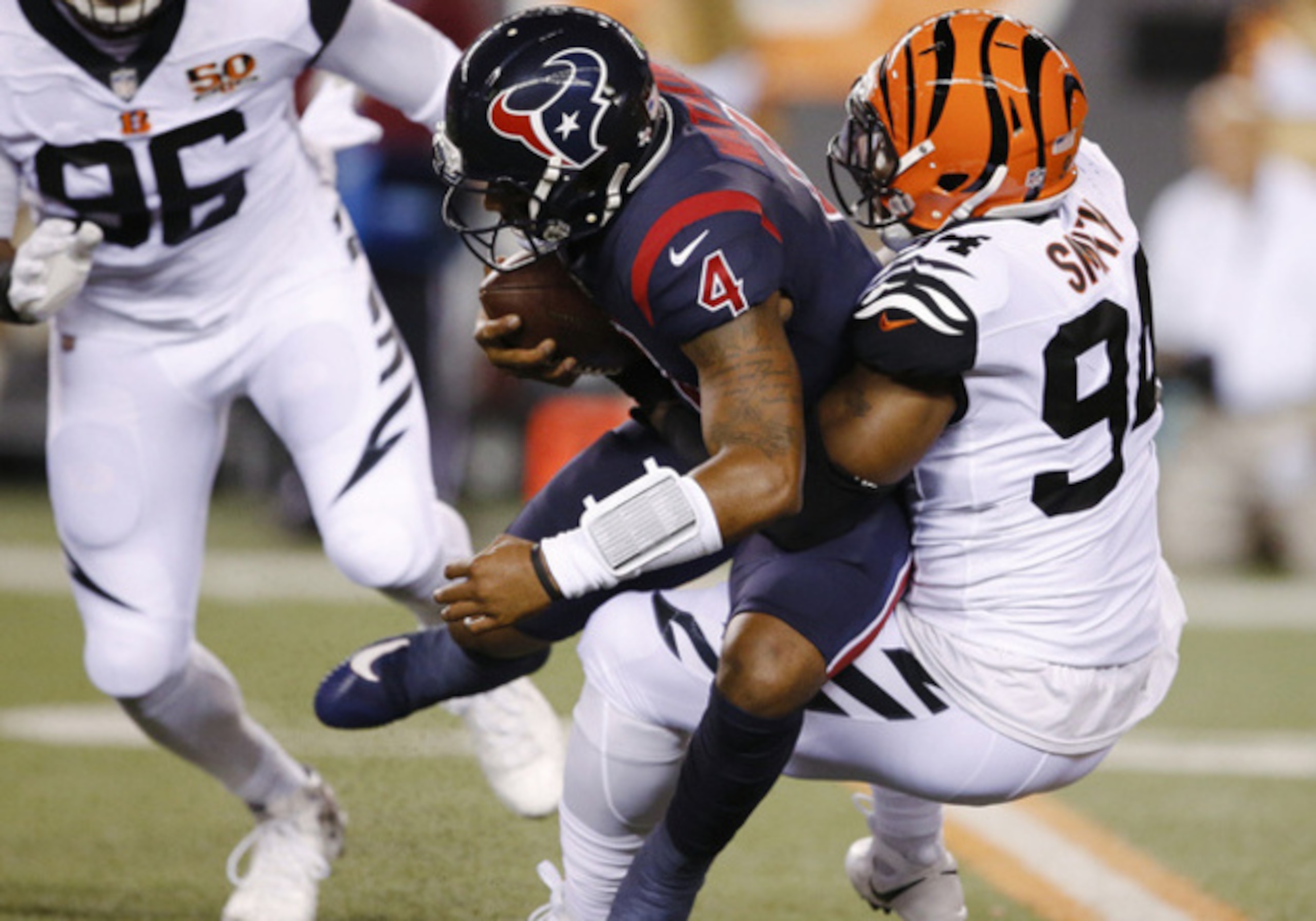 Deshaun Watson is beginning his career behind the league's worst offensive line.