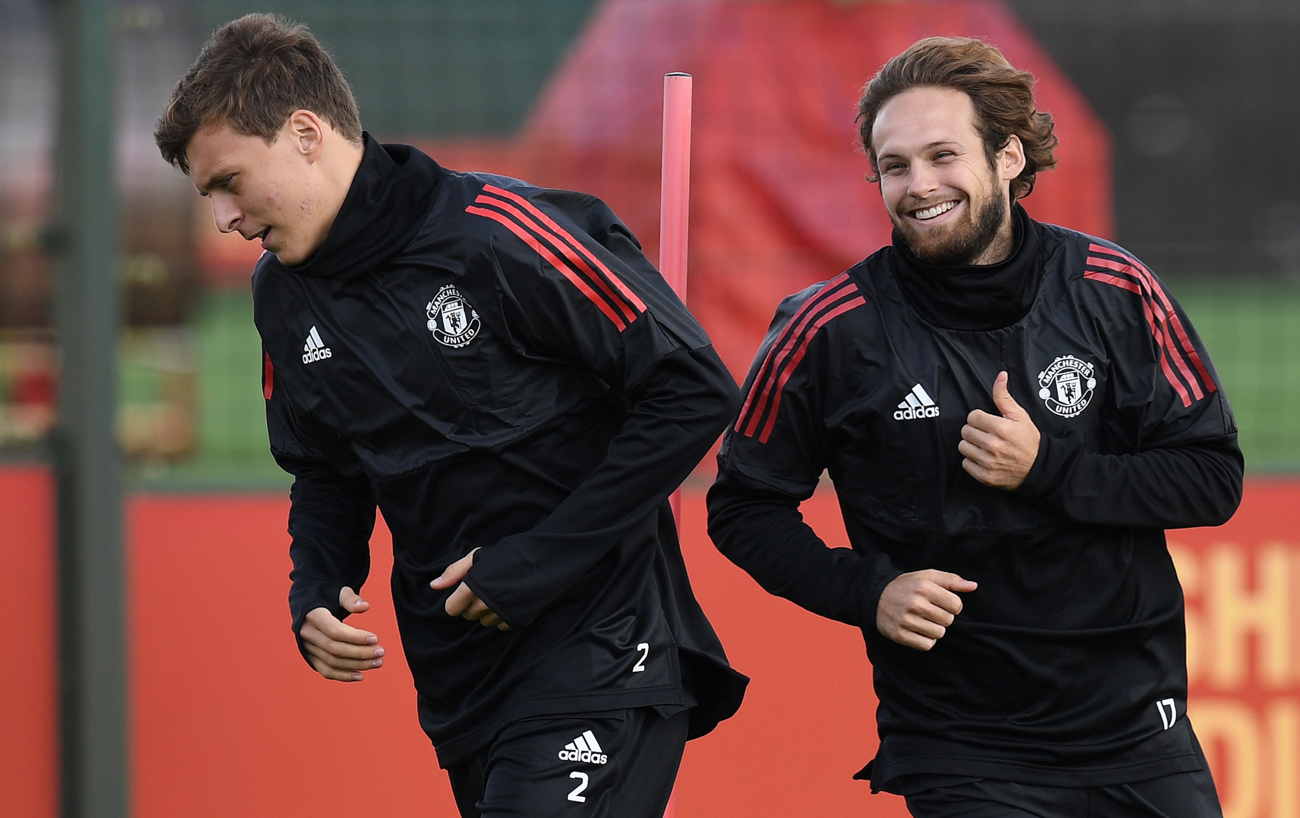 Blind enjoys a chuckle in training. Blind enjoys a chuckle in training.