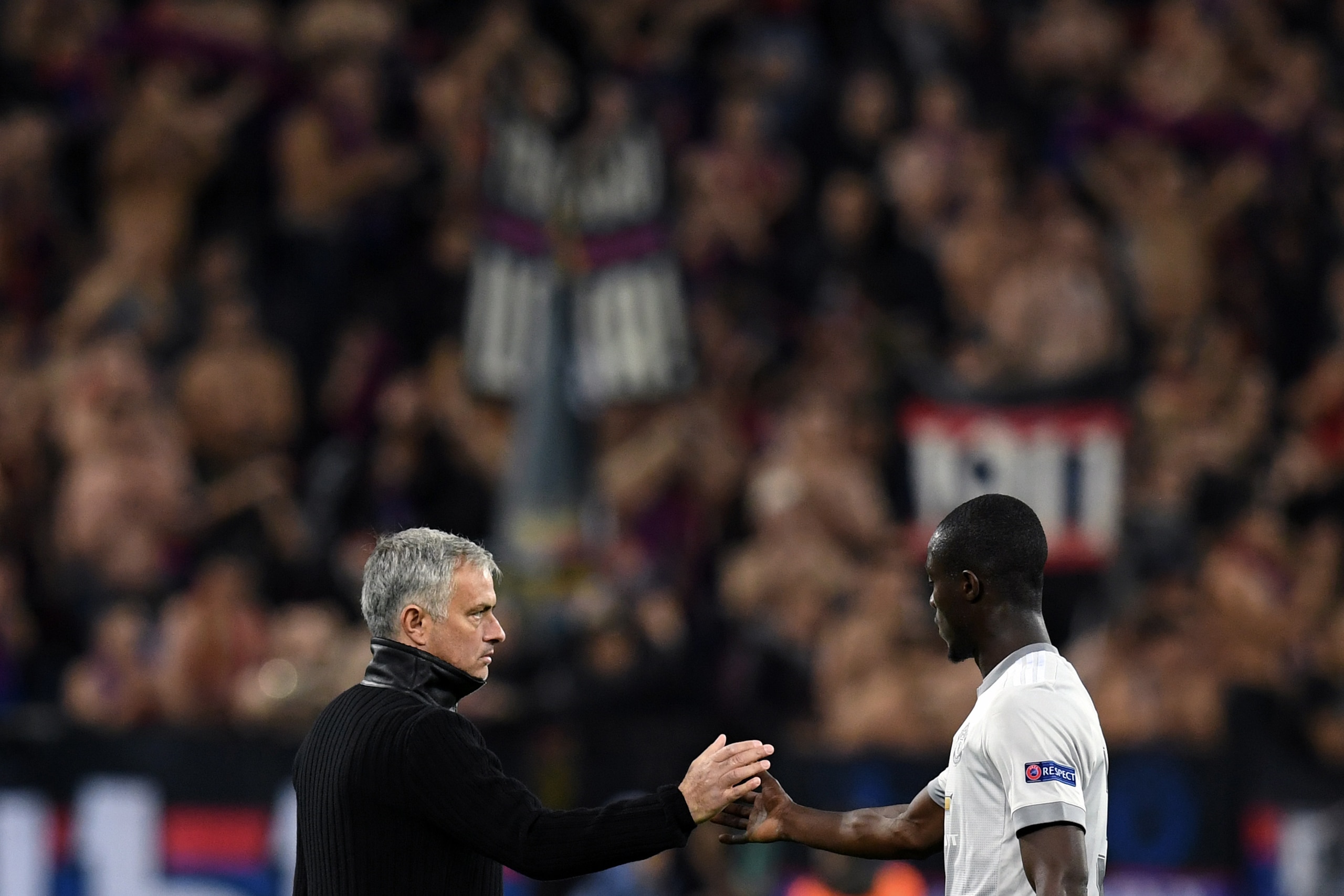 Mourinho congratulates Bailly on another job well done. Mourinho congratulates Bailly on another job well done.