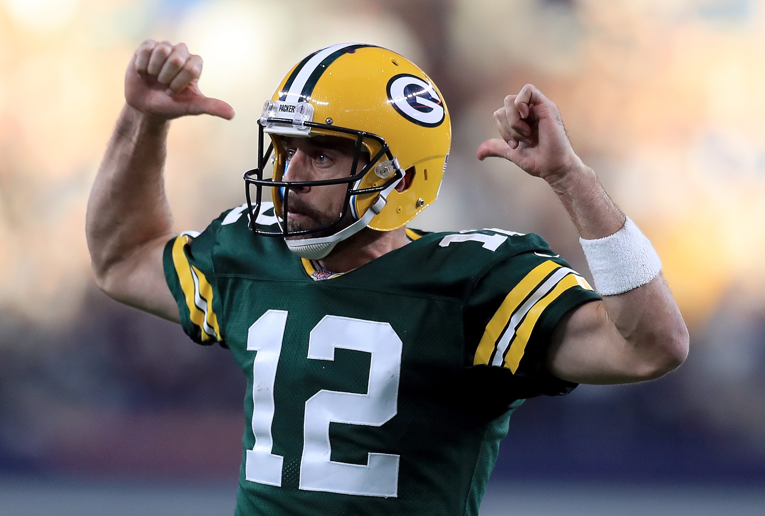 Aaron Rodgers is pointing to an MVP favorite.