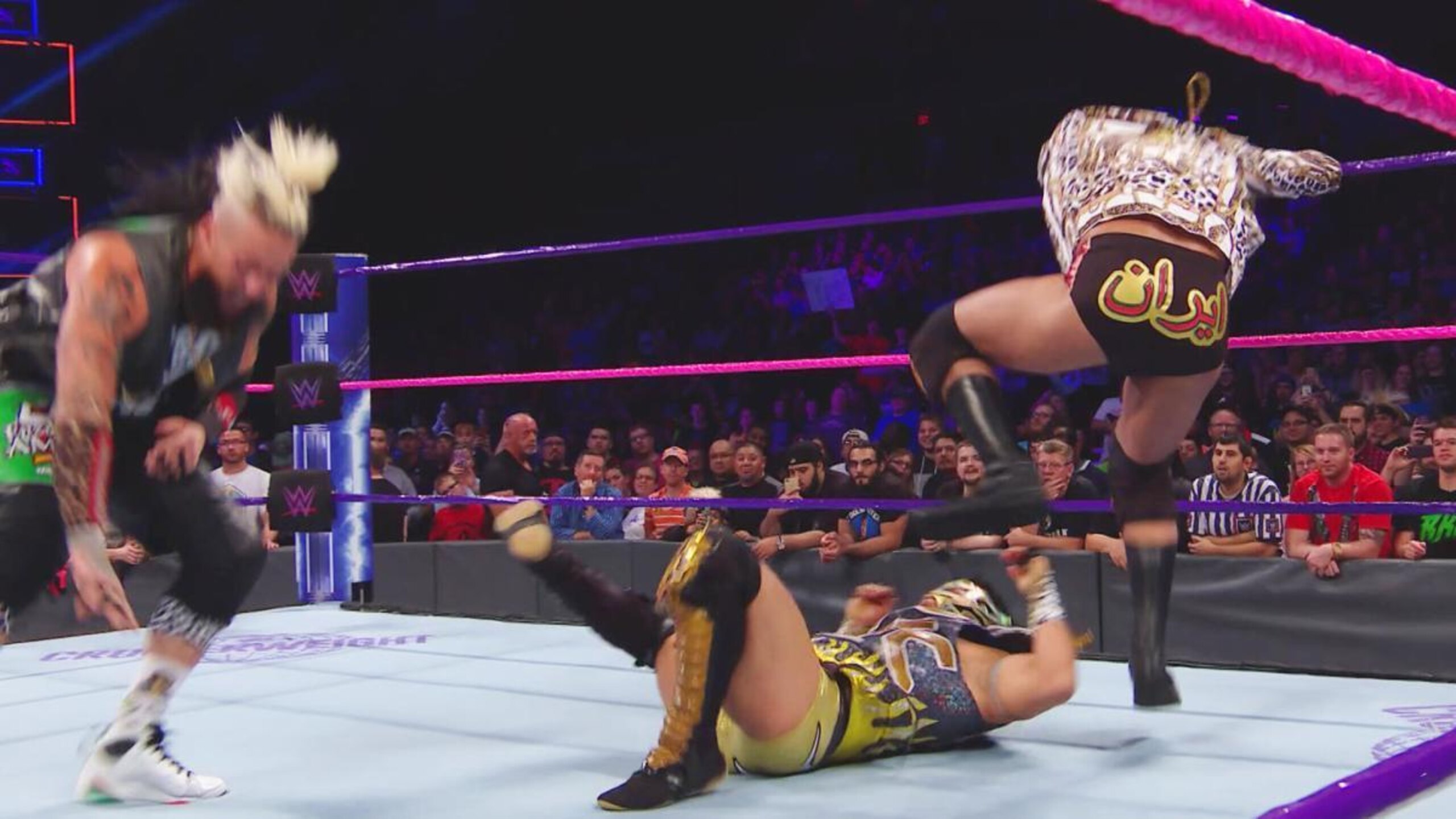 Enzo Amore and Ariya Daivari attack Kalisto on 205 Live.