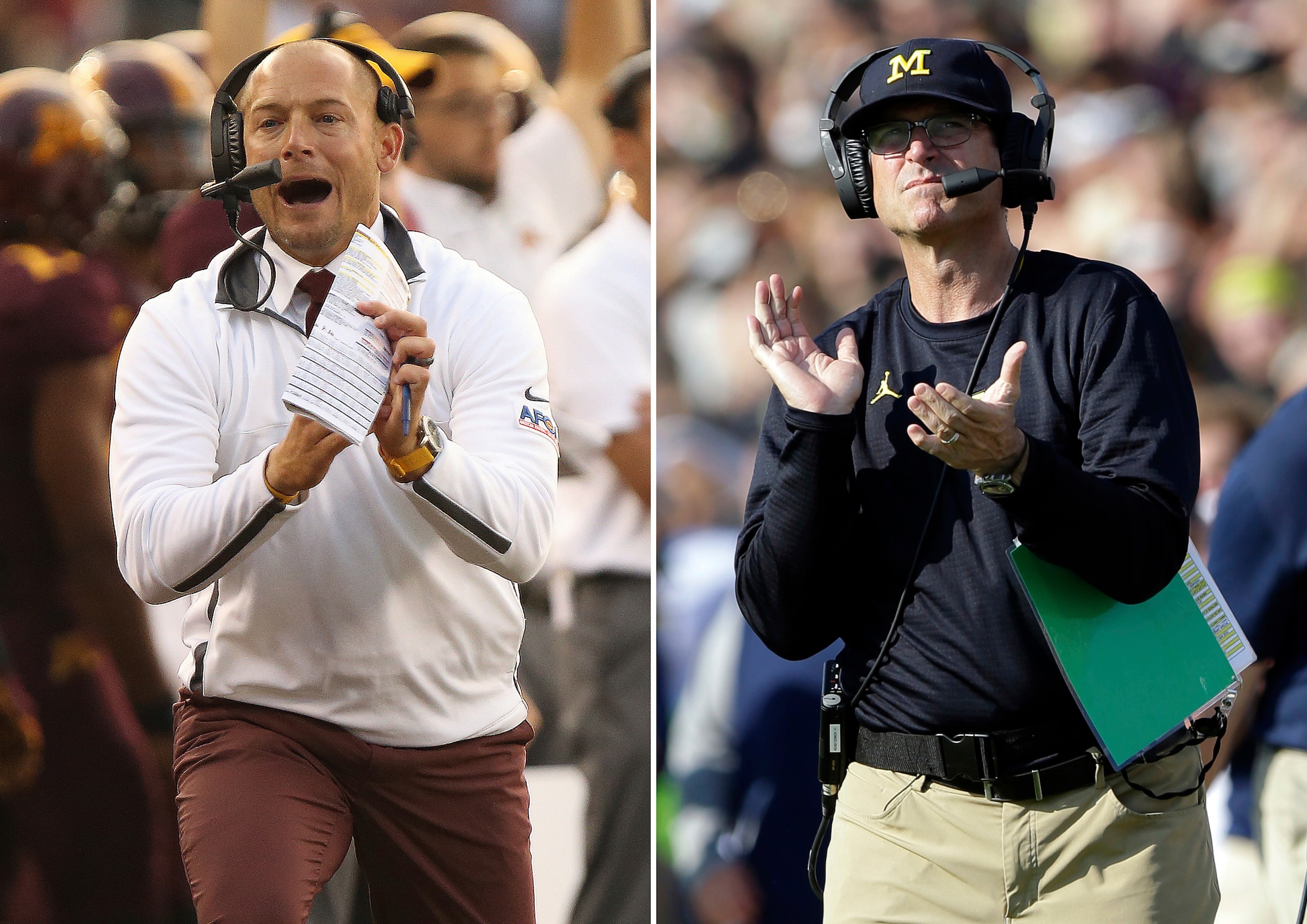 P.J. Fleck and Jim Harbaugh