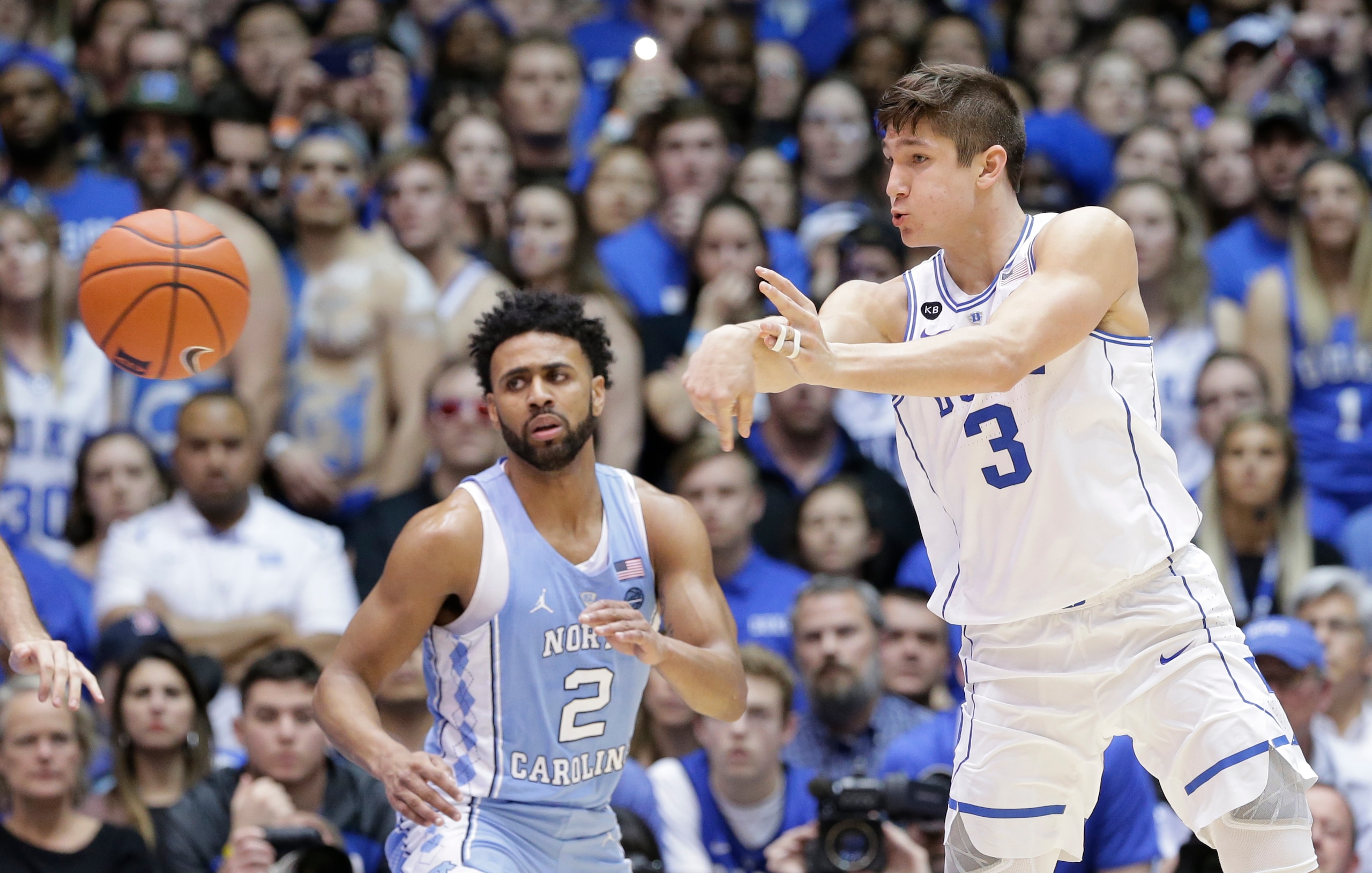 Joel Berry II (2) and Grayson Allen (3)