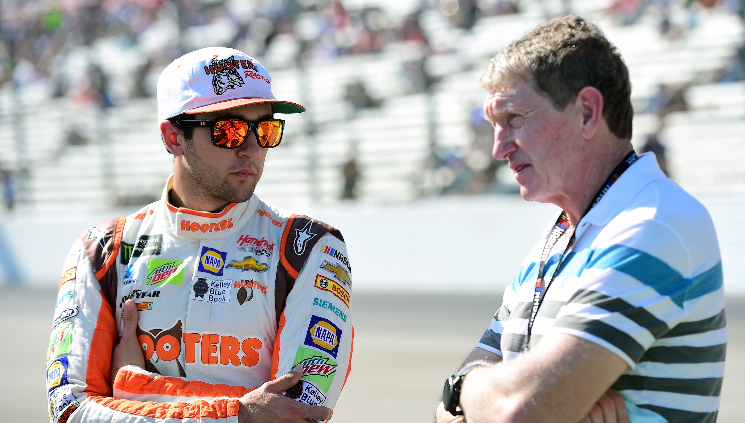Chase Elliott (left) with his Hall of Fame father, Bill.