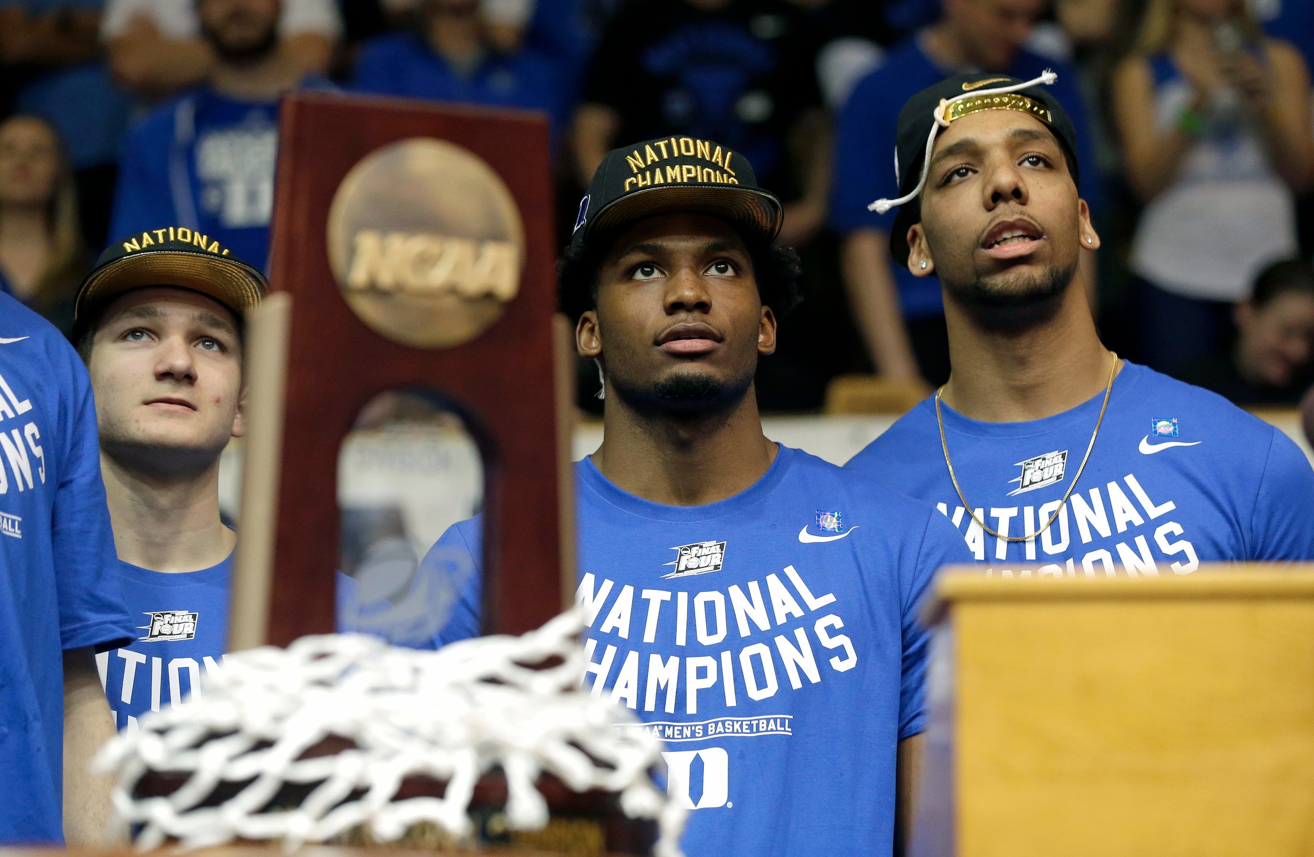 Grayson Allen, Justise Winslow and Jahlil Okafor