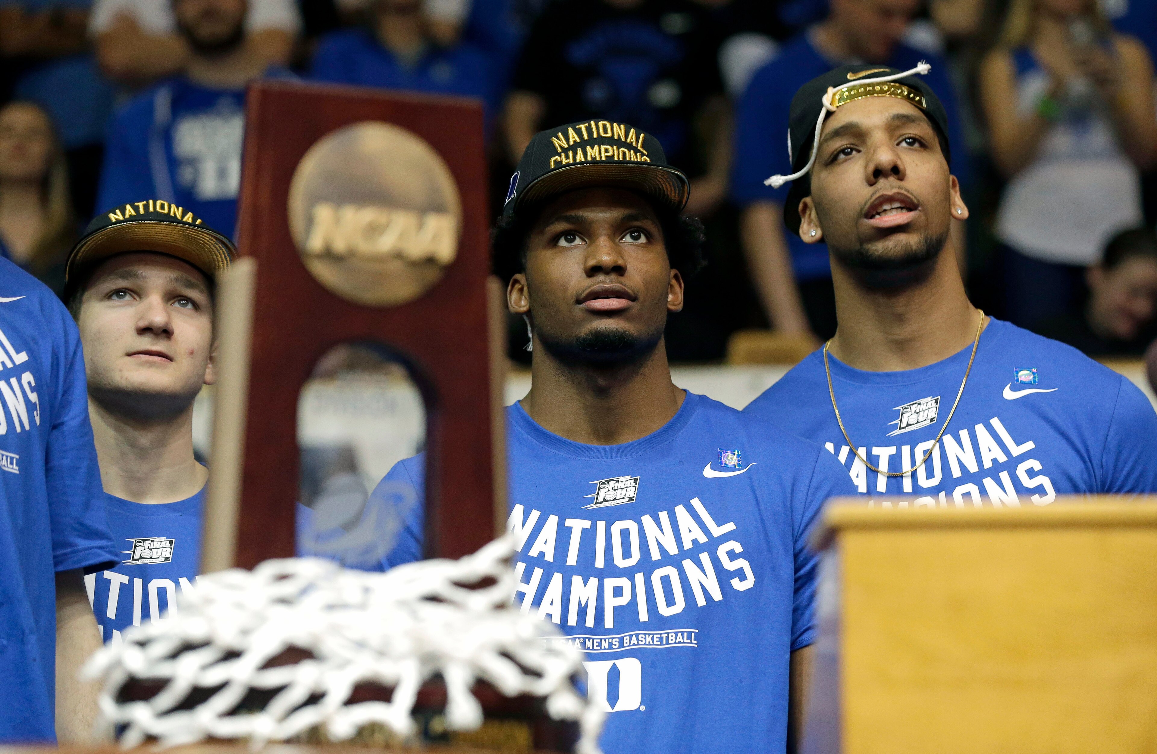 Grayson Allen, Justise Winslow and Jahlil Okafor