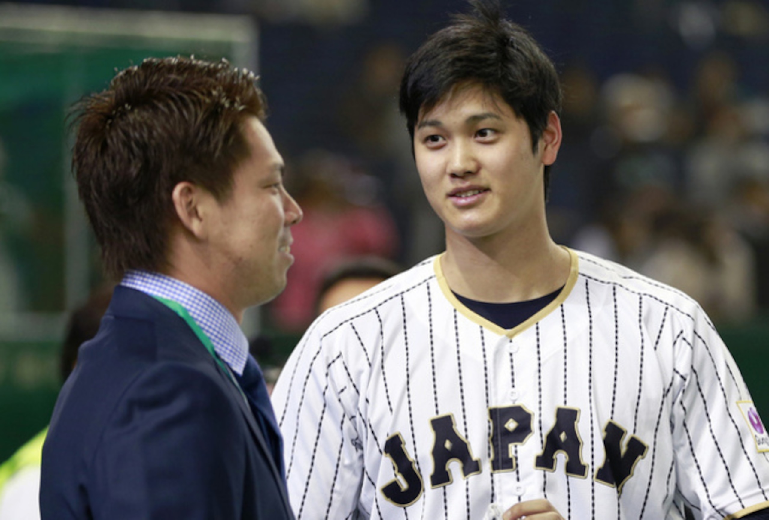 Kenta Maeda, left, and Shohei Ohtani