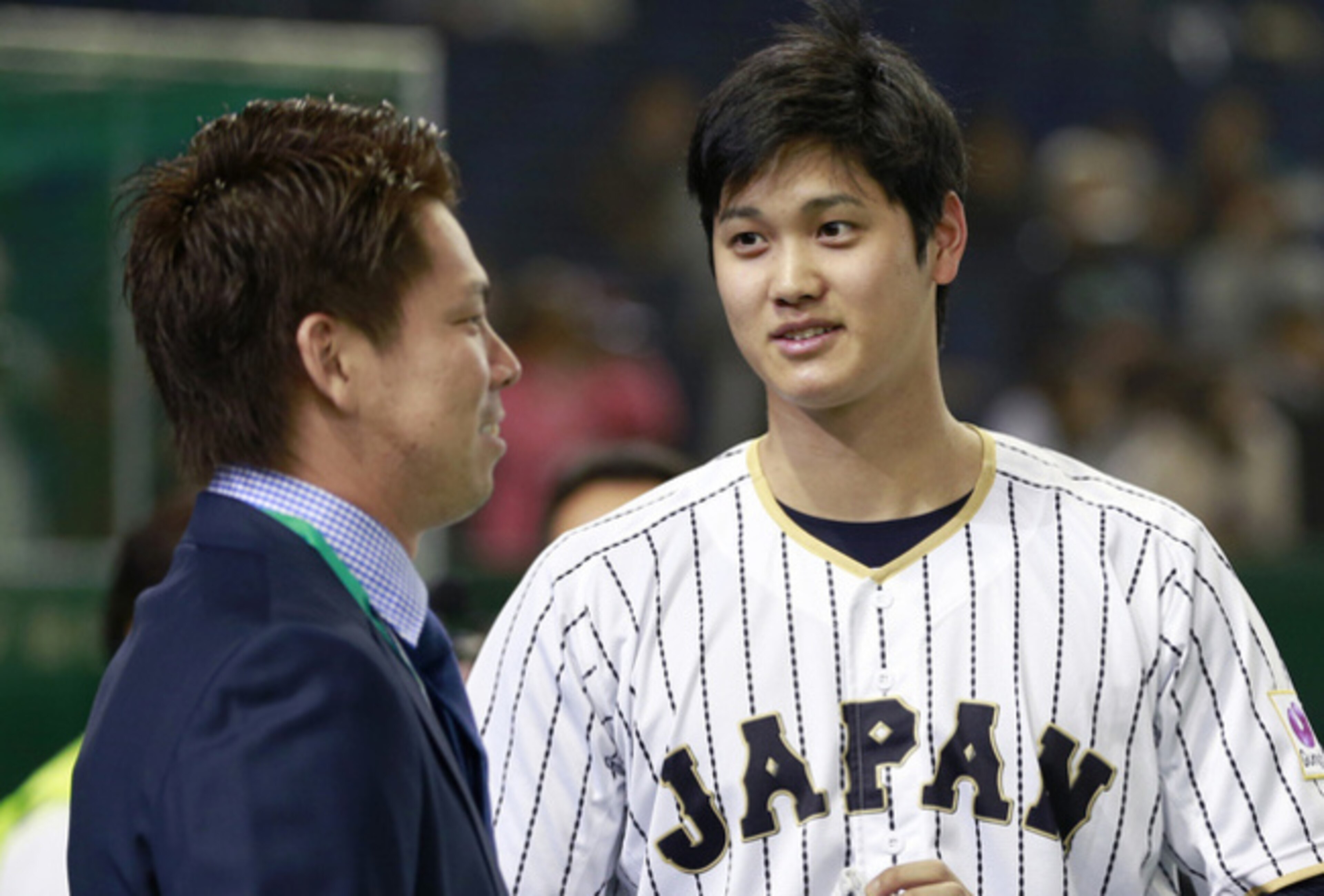 Kenta Maeda, left, and Shohei Ohtani