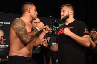 Fabricio Werdum (left) and Marcin Tybura (right)