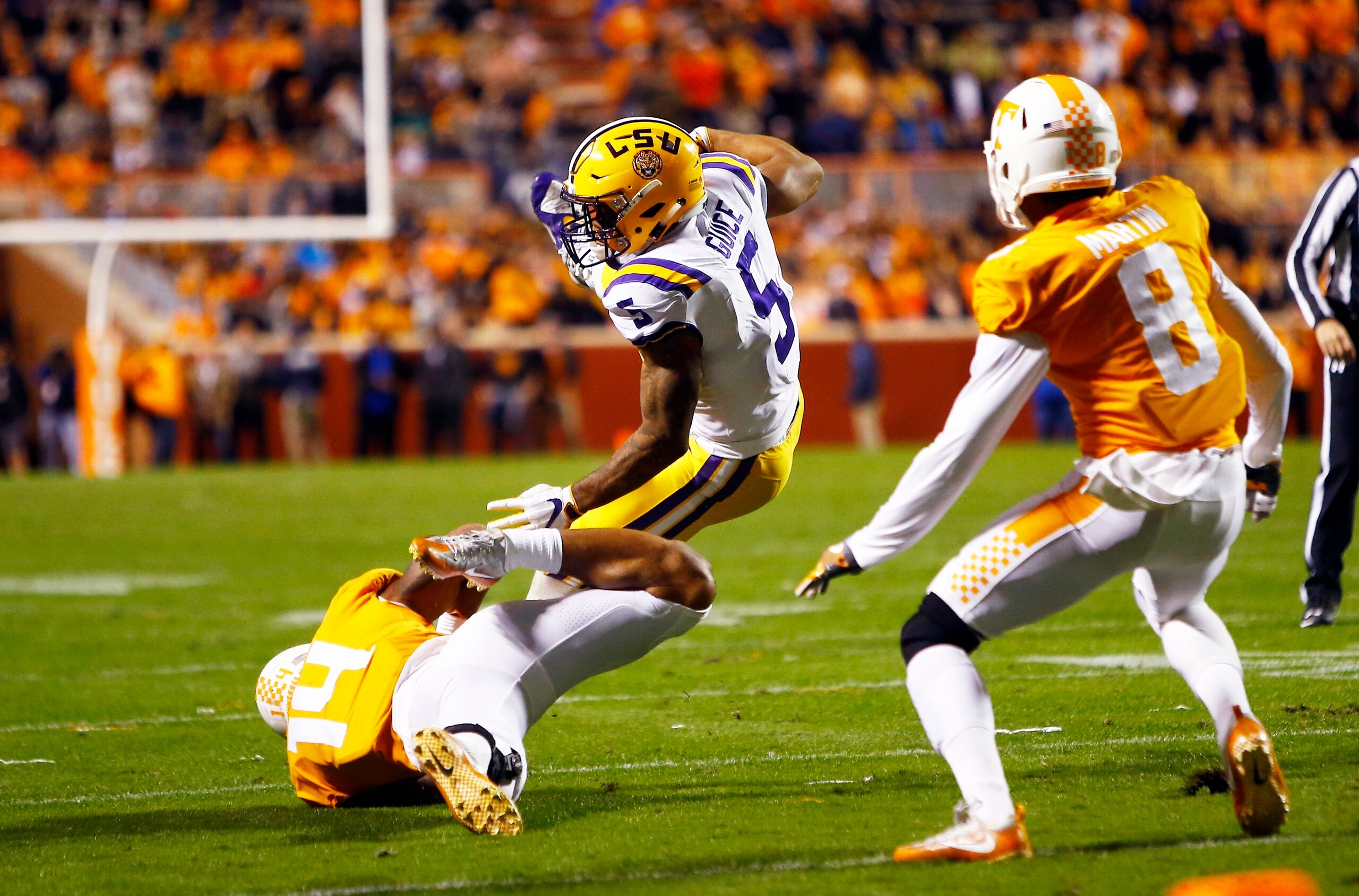 LSU tailback Derrius Guice is an explosive runner, but his time in Baton Rouge should be finished. LSU tailback Derrius Guice is an explosive runner, but his time in Baton Rouge should be finished.