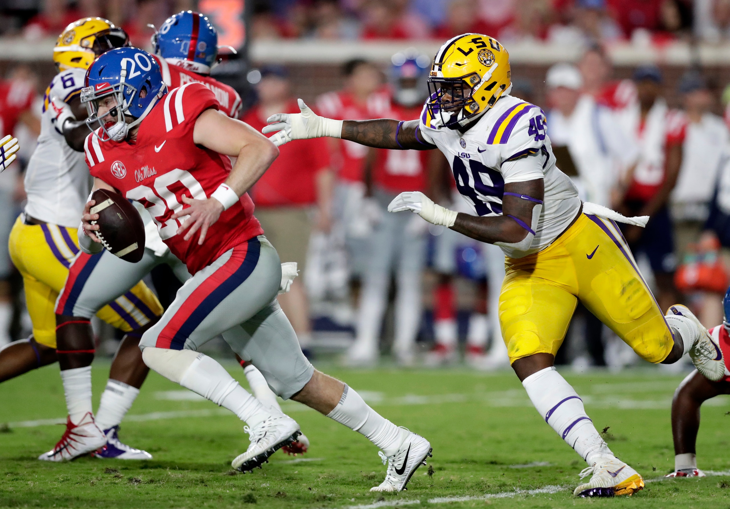 LSU DE Arden Key is a special pass-rushing talent. LSU DE Arden Key is a special pass-rushing talent.