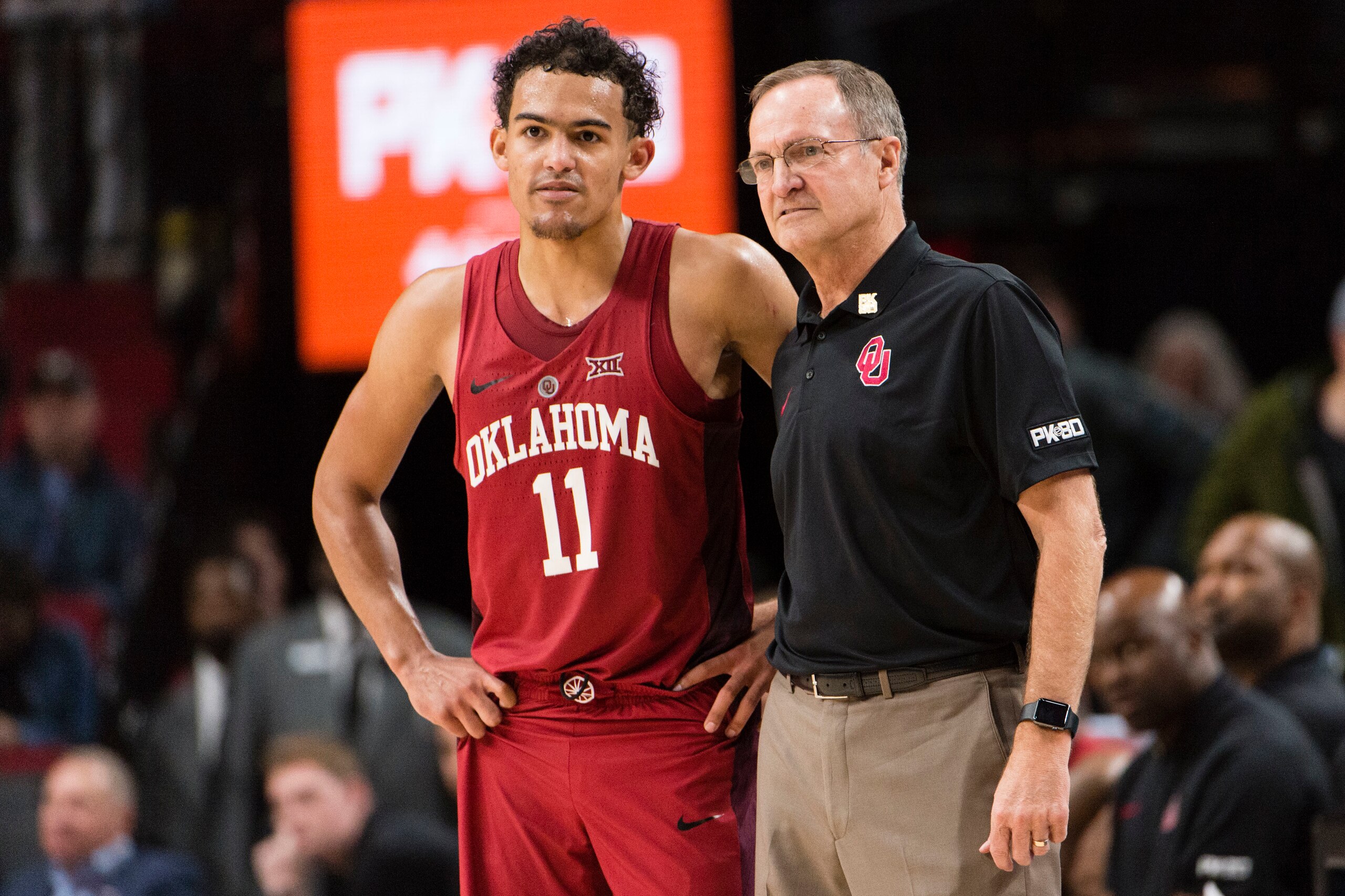 Trae Young and Lon Kruger Trae Young and Lon Kruger
