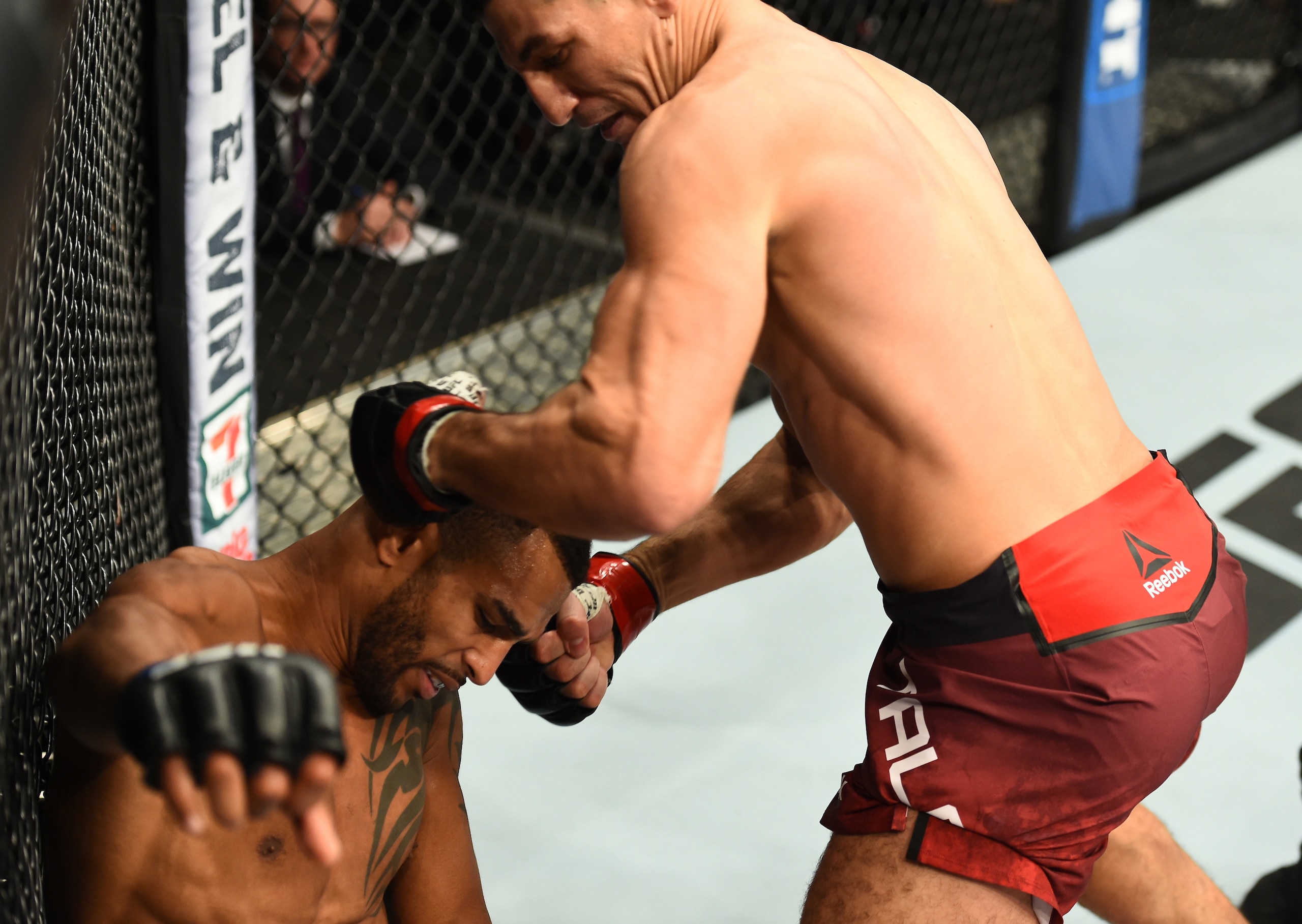 Danny Roberts (left) went down after Nordine Taleb finished him.