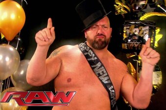 Big Show dressed as the New Year's baby.