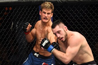Sage Northcutt (left) hits Thibault Gouti