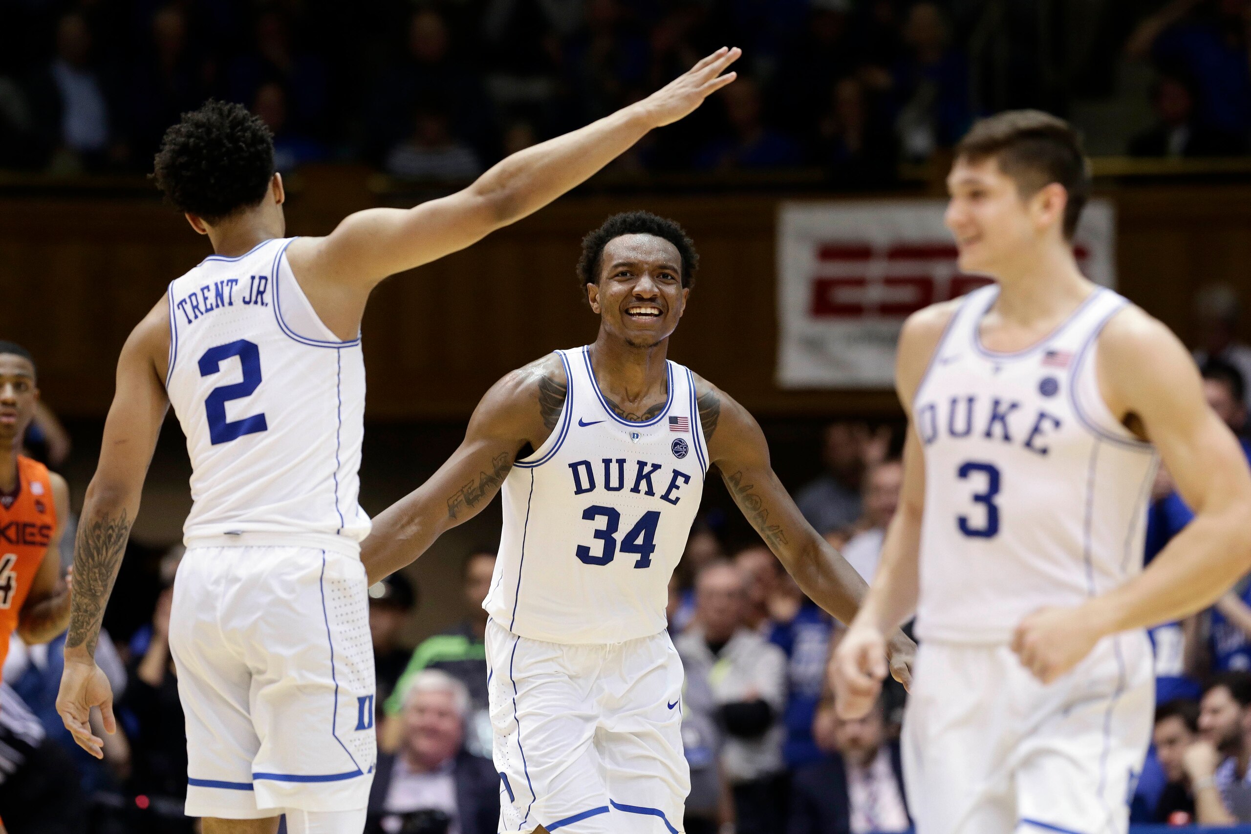 Gary Trent Jr., Wendell Carter Jr. and Grayson Allen
