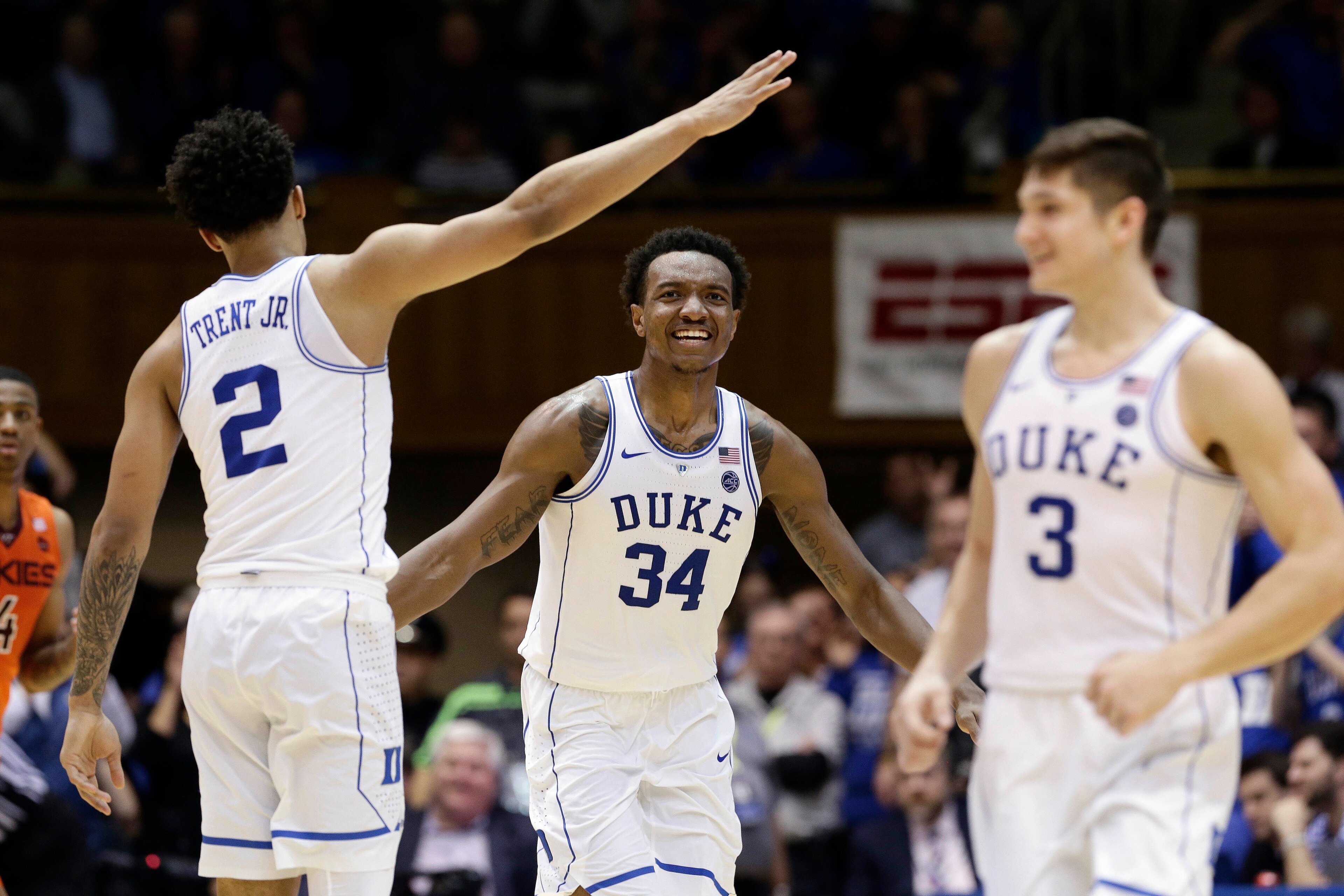Gary Trent Jr., Wendell Carter Jr. and Grayson Allen