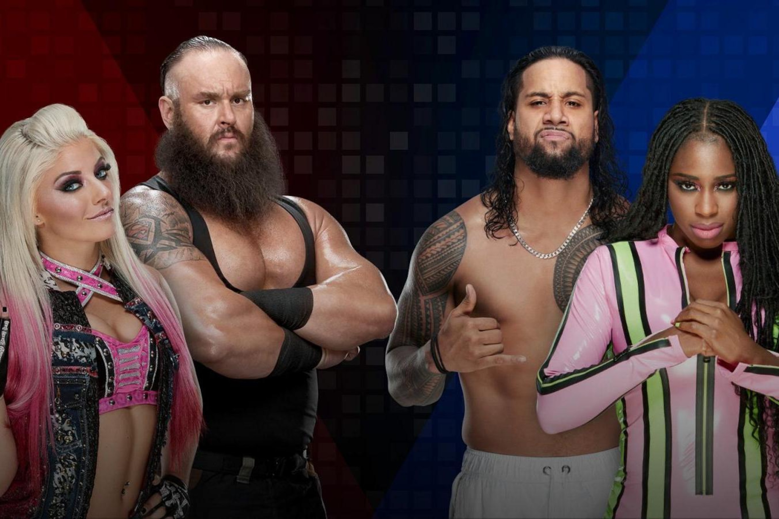 Alexa Bliss and Braun Strowman took on Naomi and Jimmy Uso this week.