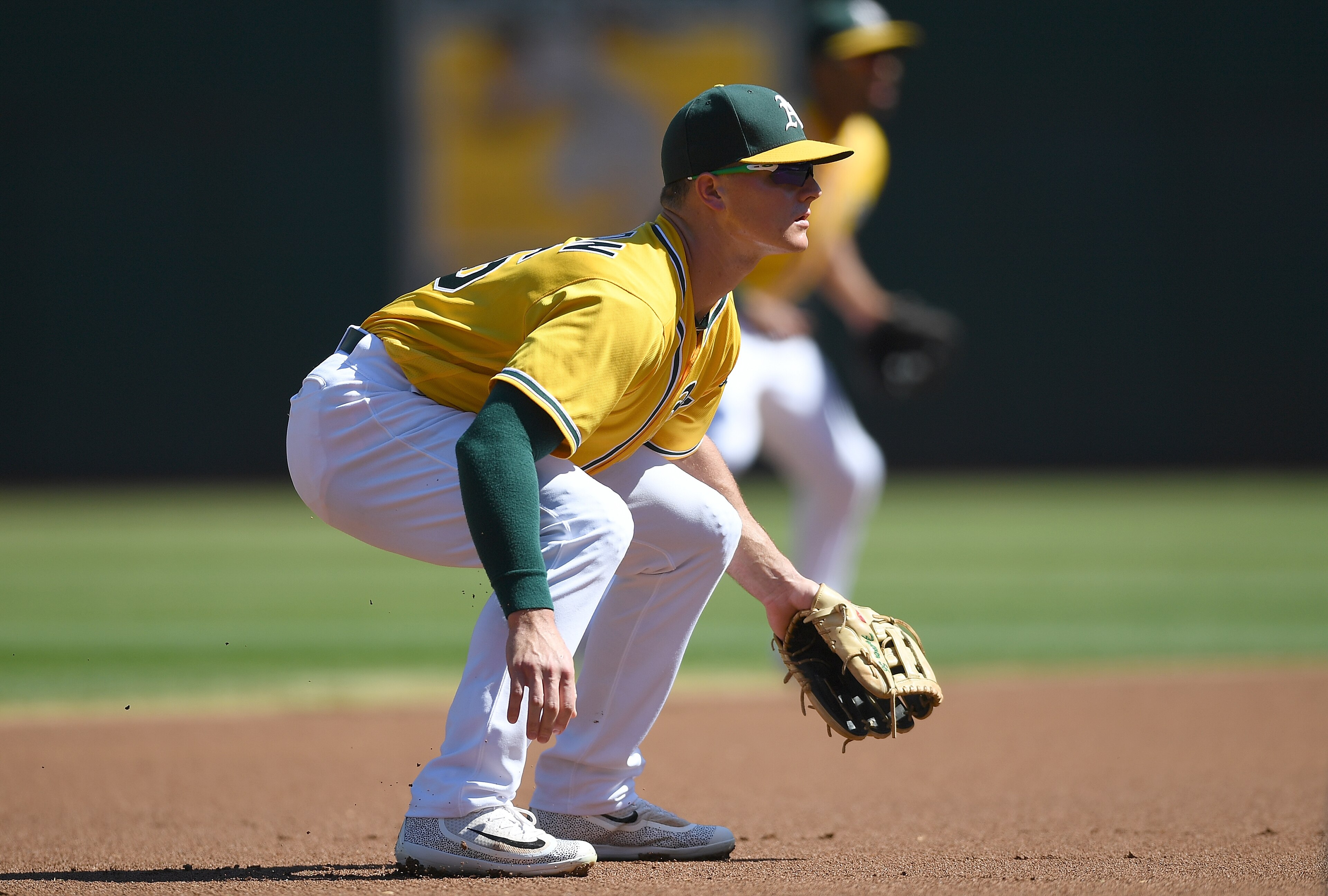 Athletics third baseman Matt Chapman played exceptional defense during his MLB debut. Athletics third baseman Matt Chapman played exceptional defense during his MLB debut.