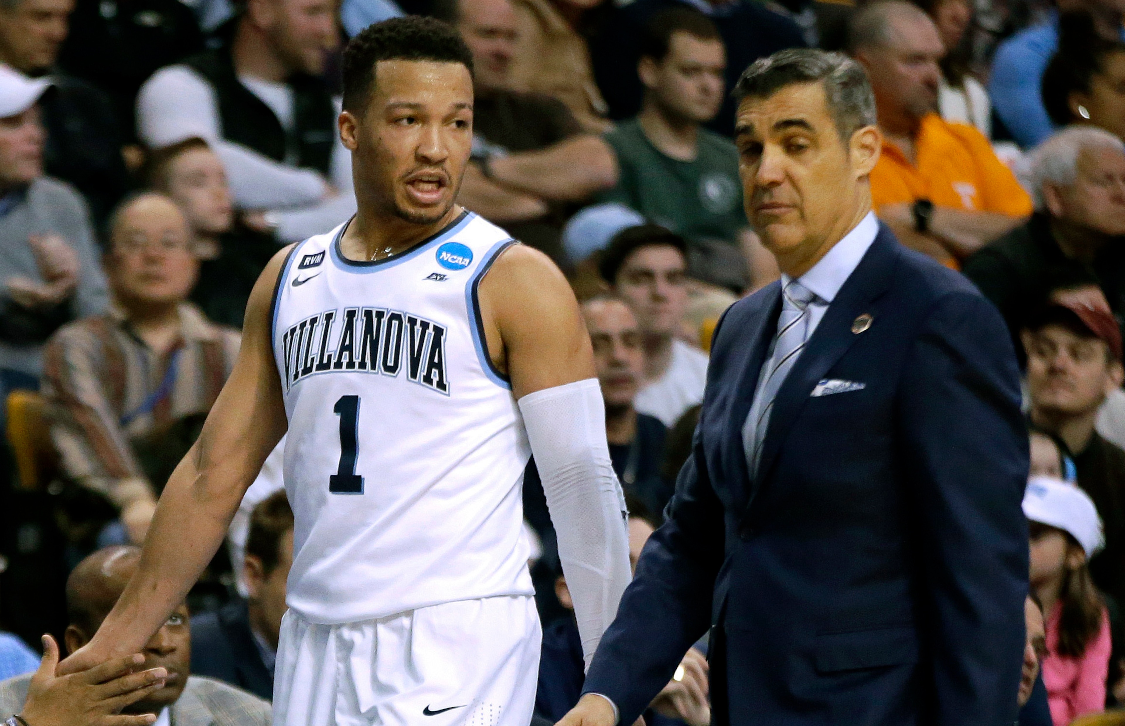 Jalen Brunson and Jay Wright