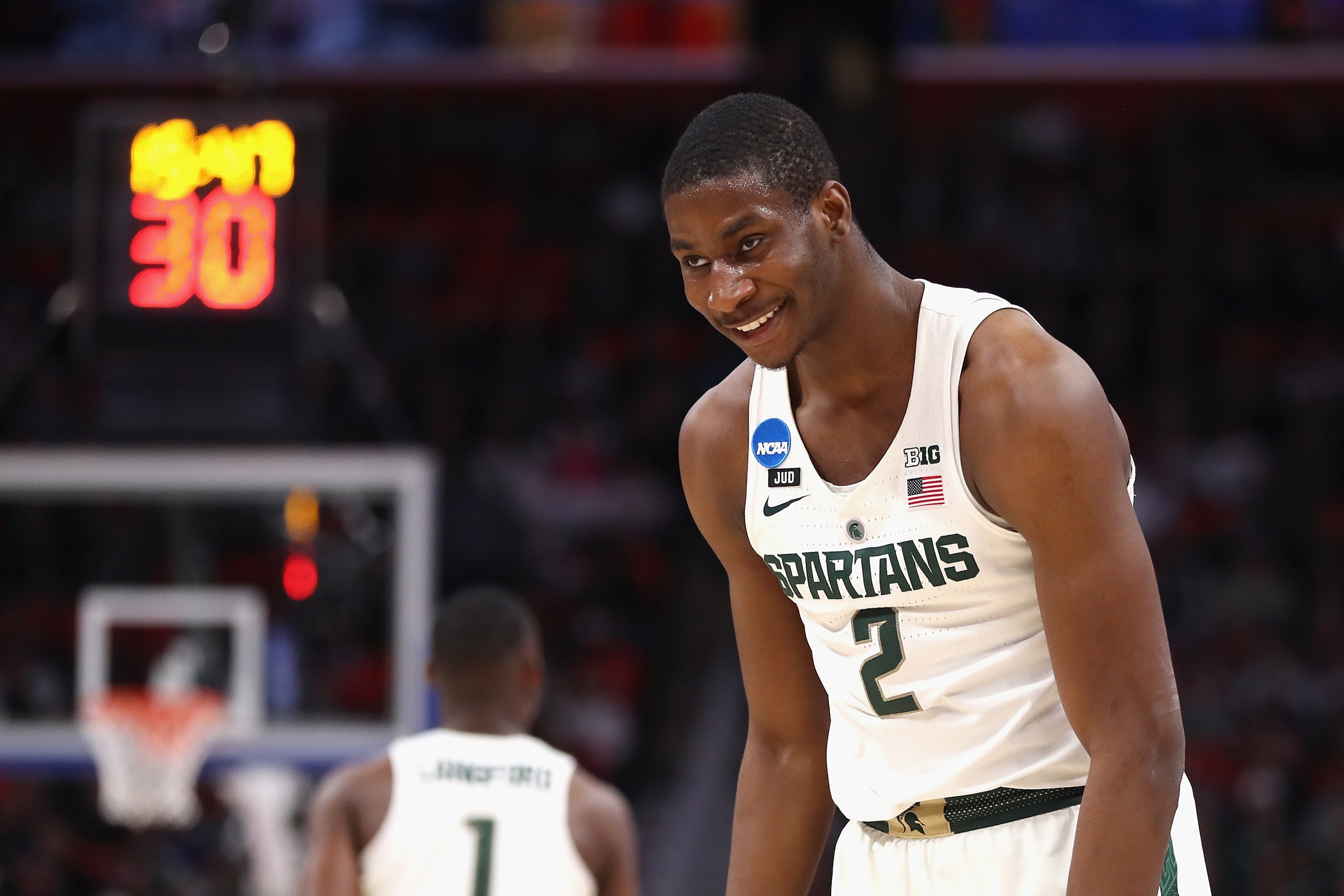 Michigan State's Jaren Jackson Jr. averaged 1.1 three-pointers and 3.0 blocks, one of six NCAA players to post 1.0/3.0 in the last 25 years.