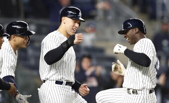 Giancarlo Stanton, Aaron Judge and Didi Gregorius