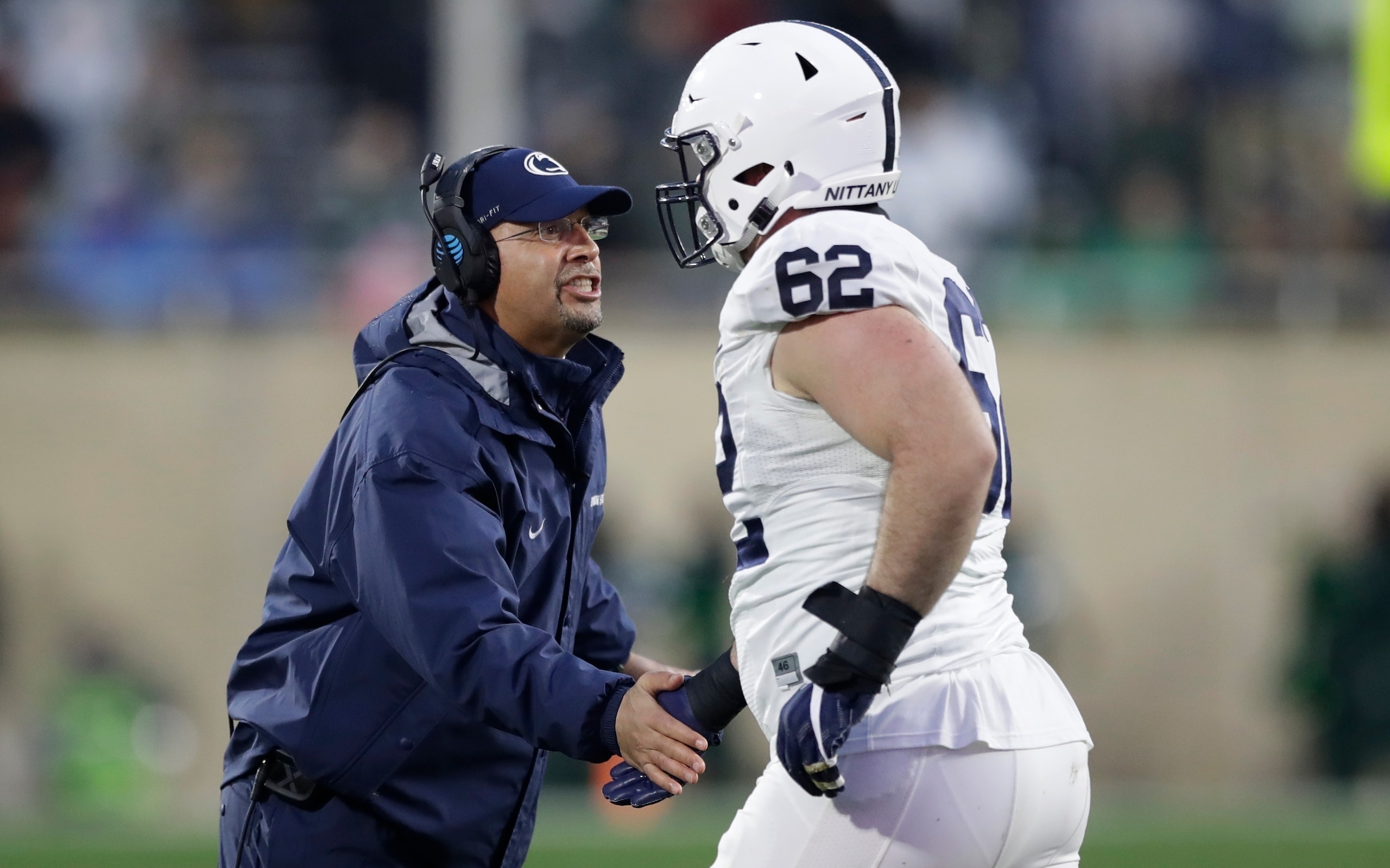 Penn State's James Franklin and Michal Menet