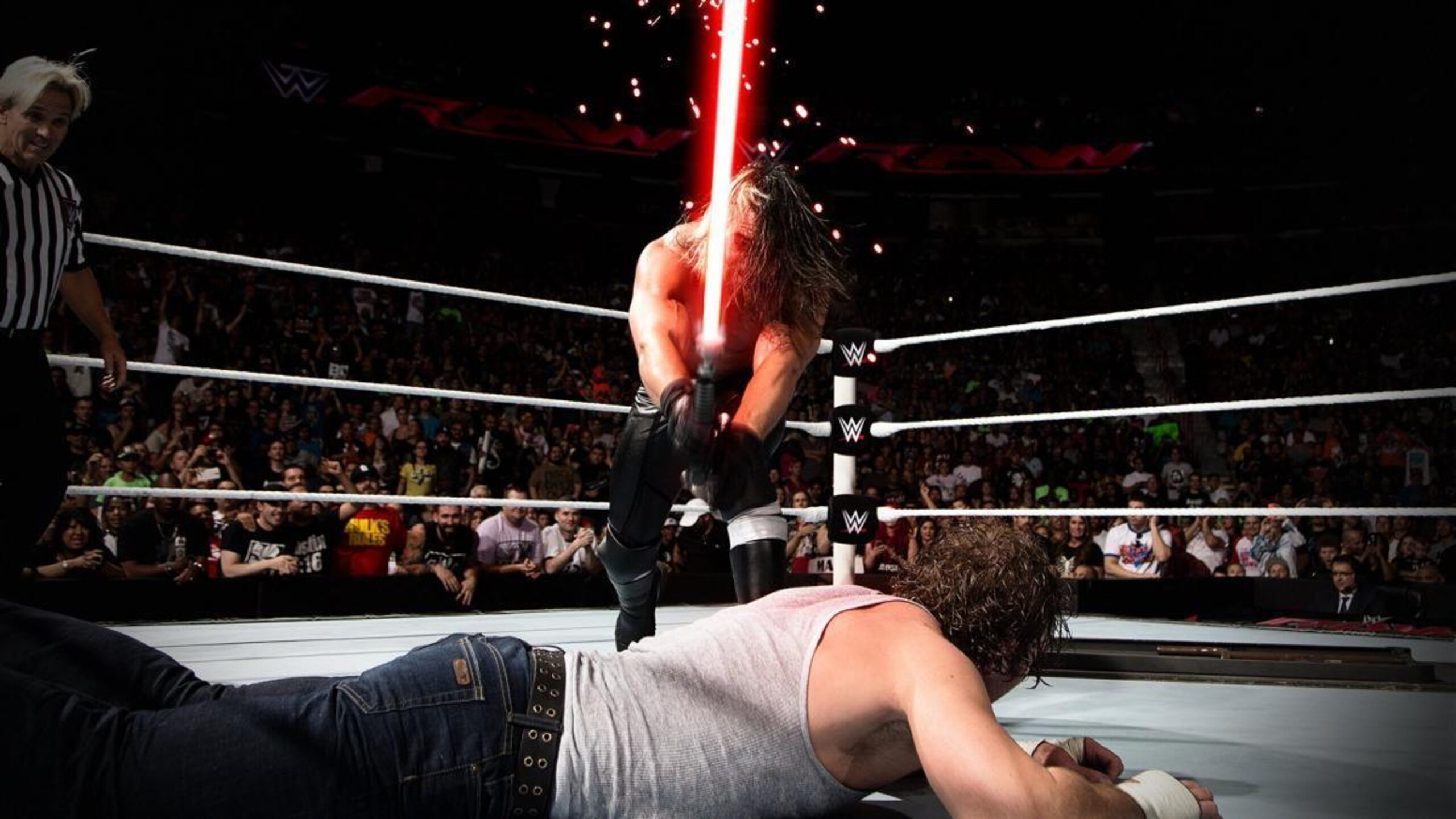 Seth Rollins taking it to Dean Ambrose.