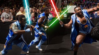 The New Day repping the Jedi lifestyle.