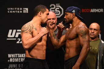Robert Whittaker (left) and Yoel Romero