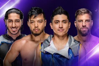 Mustafa Ali, Hideo Itami, TJP and Drew Gulak.