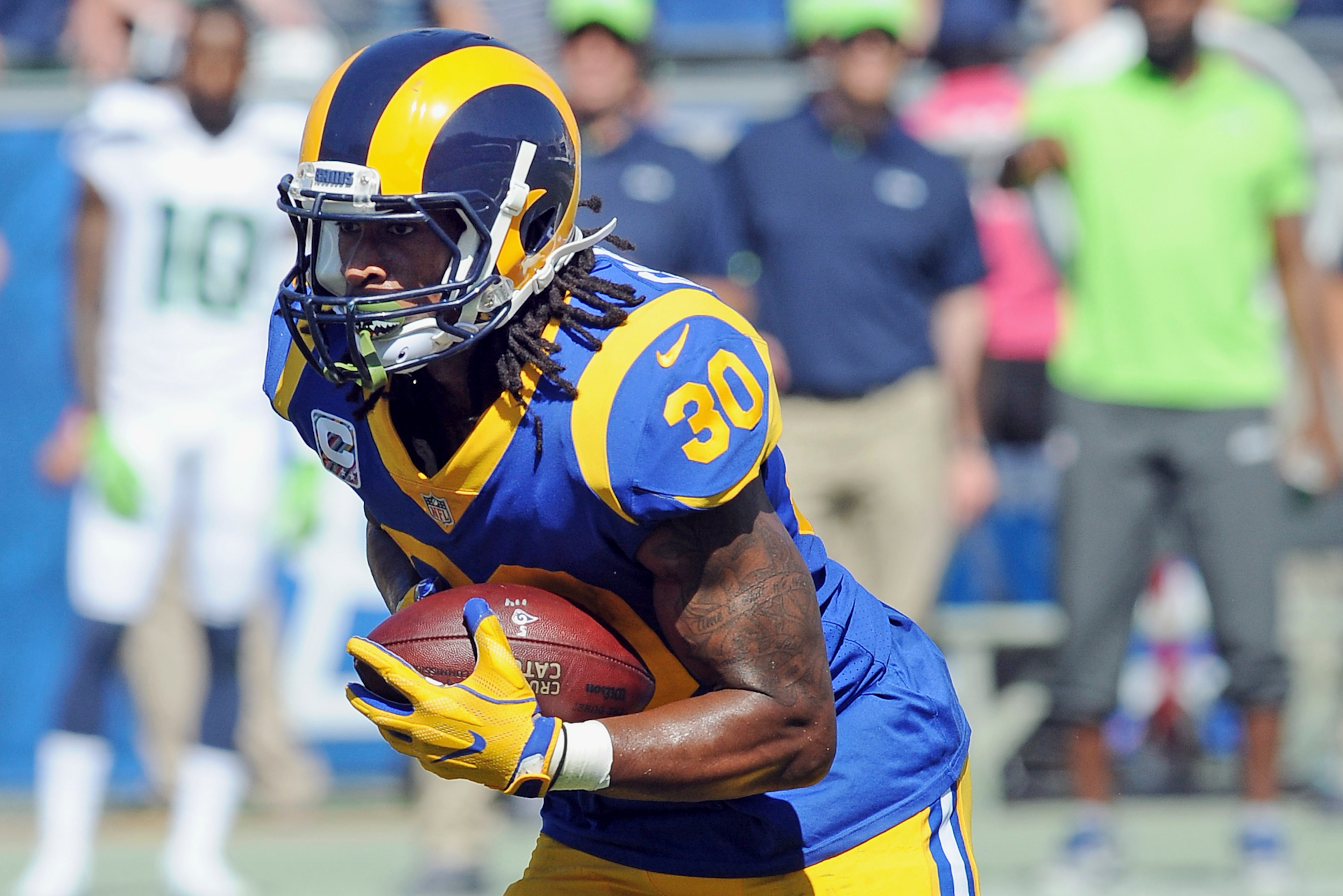 Todd Gurley can do it all for the Los Angeles Rams and your fantasy team. Todd Gurley can do it all for the Los Angeles Rams and your fantasy team.