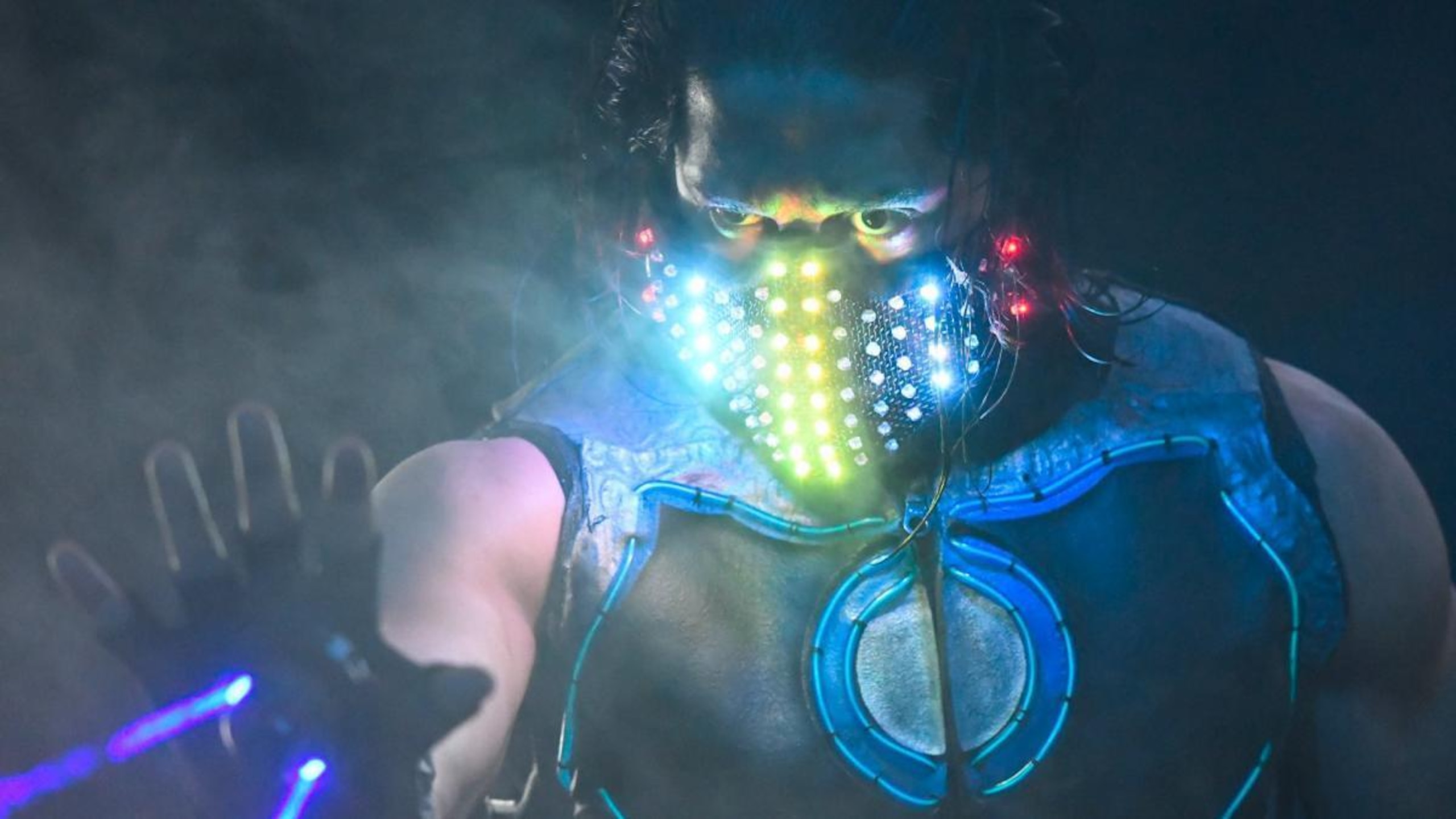 Mustafa Ali channeling WCW's Glacier and Mortal Kombat's Sub-Zero