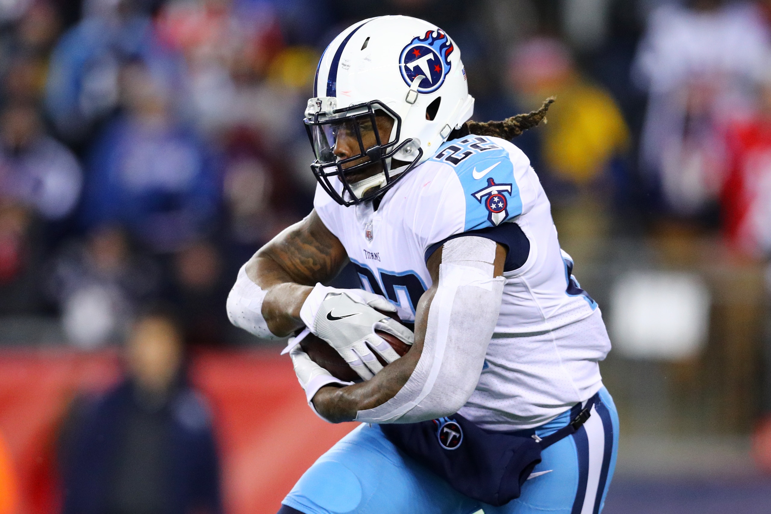 The presence of Dion Lewis depresses Derrick Henry's fantasy value.