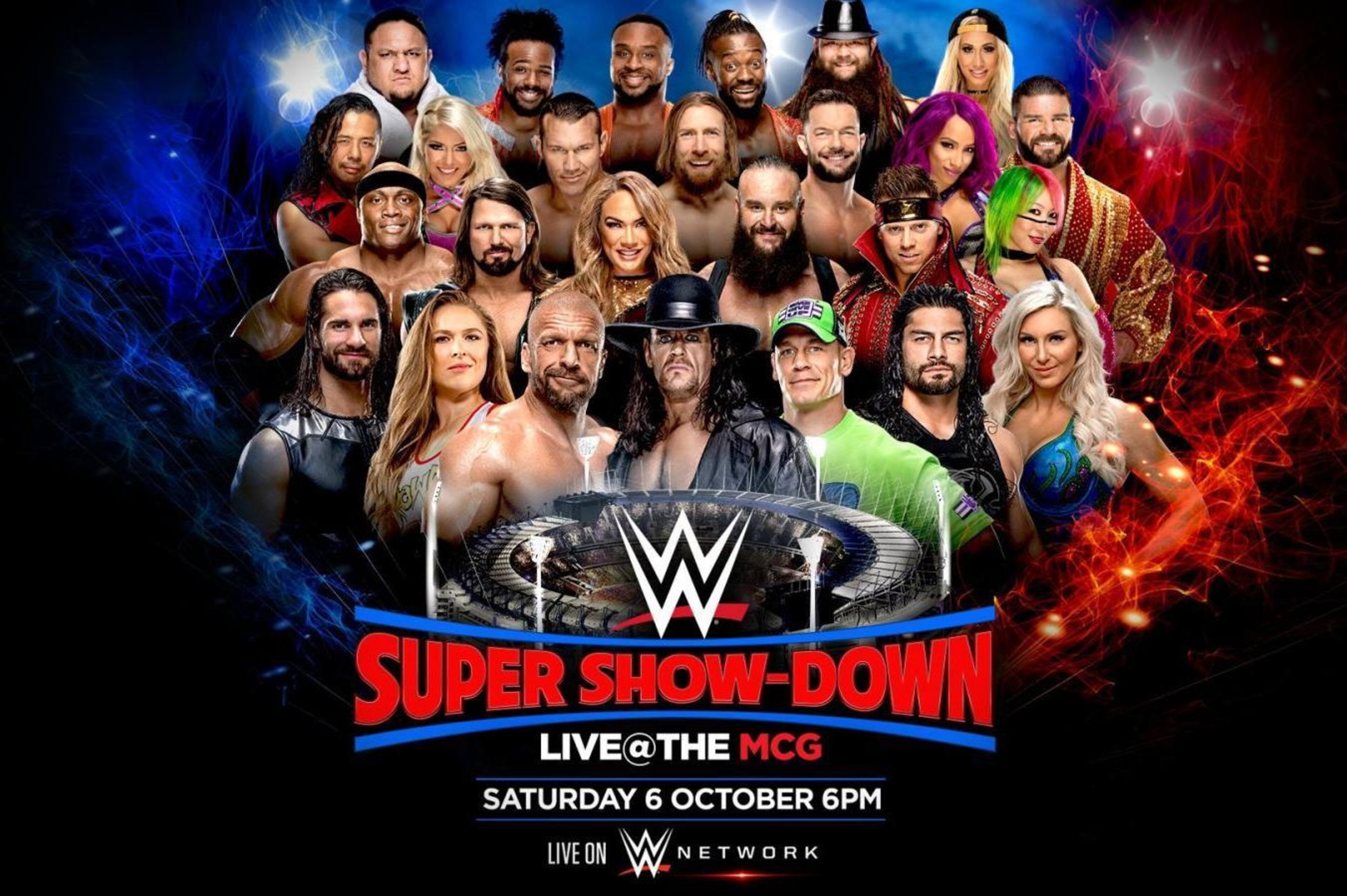 The official poster for WWE Super Show-Down.
