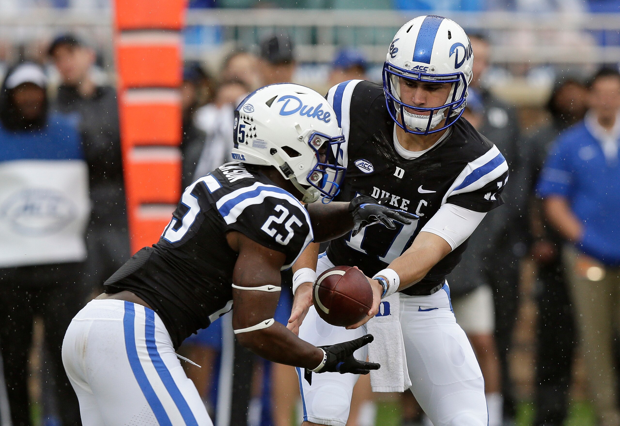 Daniel Jones (17) and Deon Jackson (25) Daniel Jones (17) and Deon Jackson (25)