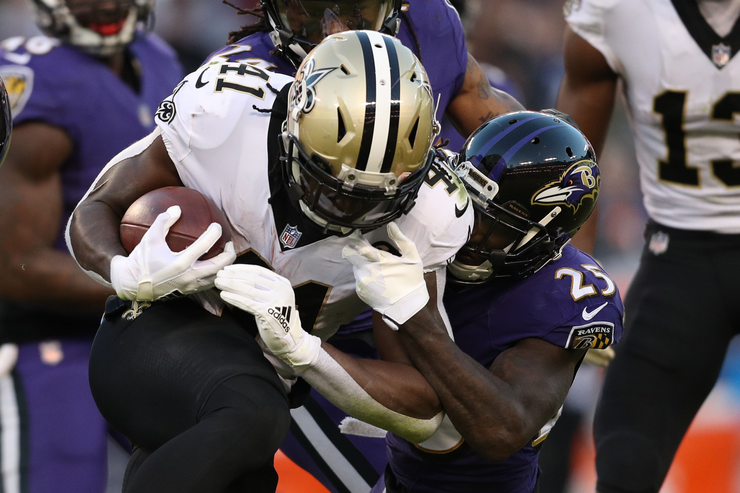 Alvin Kamara survived a tough matchup with the Ravens.