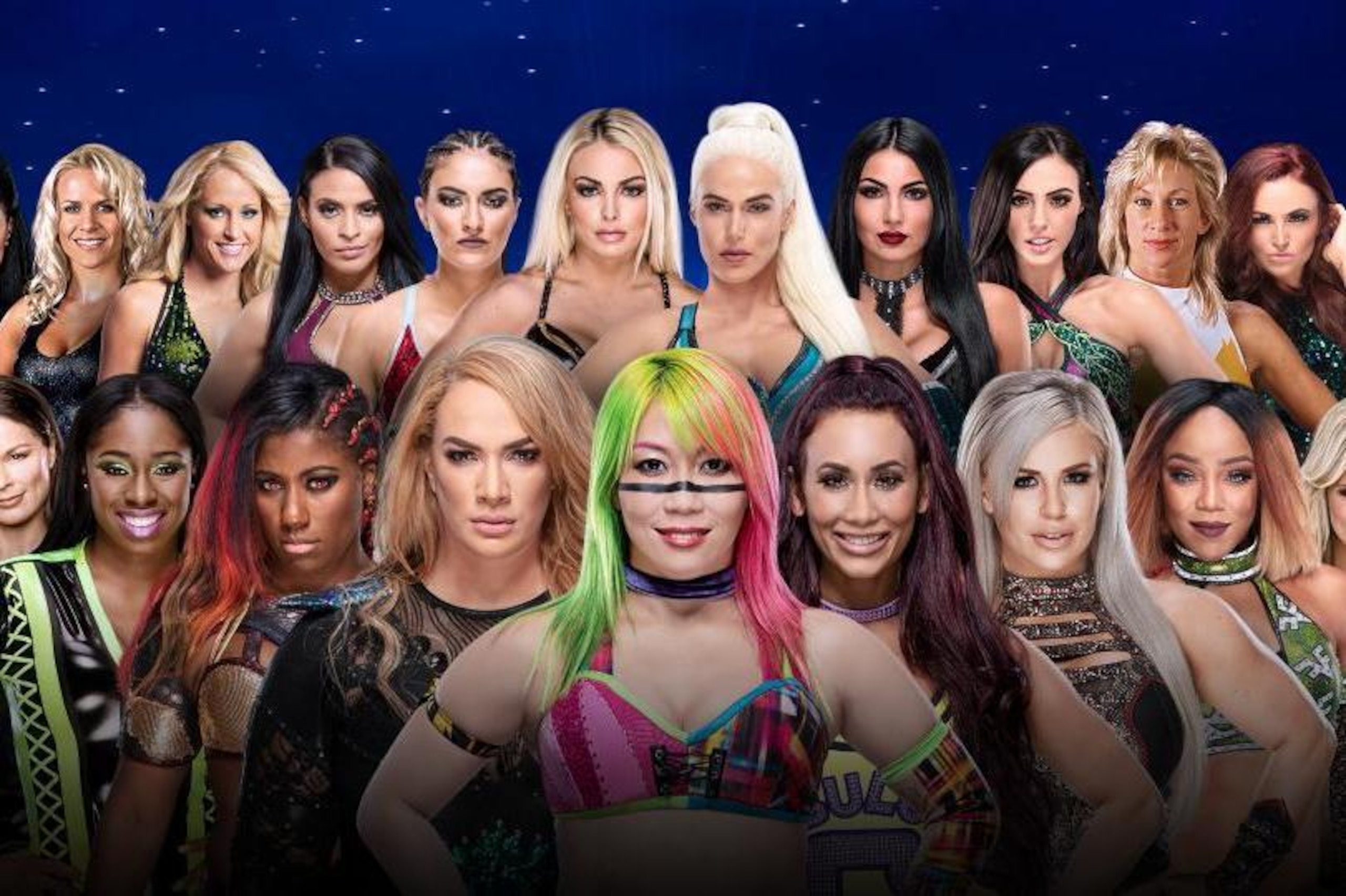 Some of the Superstars competing in the Battle Royal at Evolution.