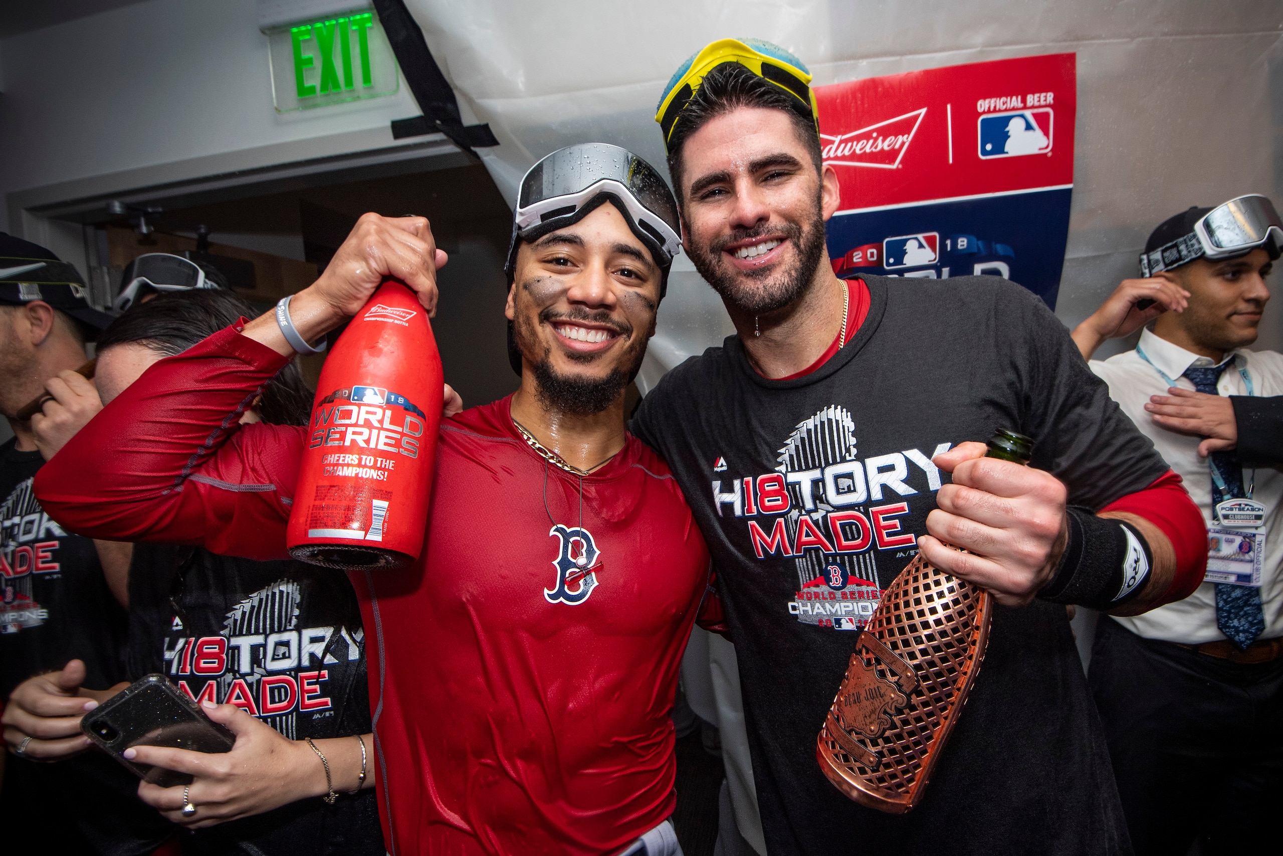 Mookie Betts and J.D. Martinez Mookie Betts and J.D. Martinez